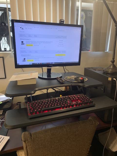 Vari - VariDesk Essential 30 - Two-Tier Standing Desk Converter for Home Office - Adjustable Sit Stand Desk with 11 Height Settings - Standing Desk Riser for Monitor & Accessories - 30