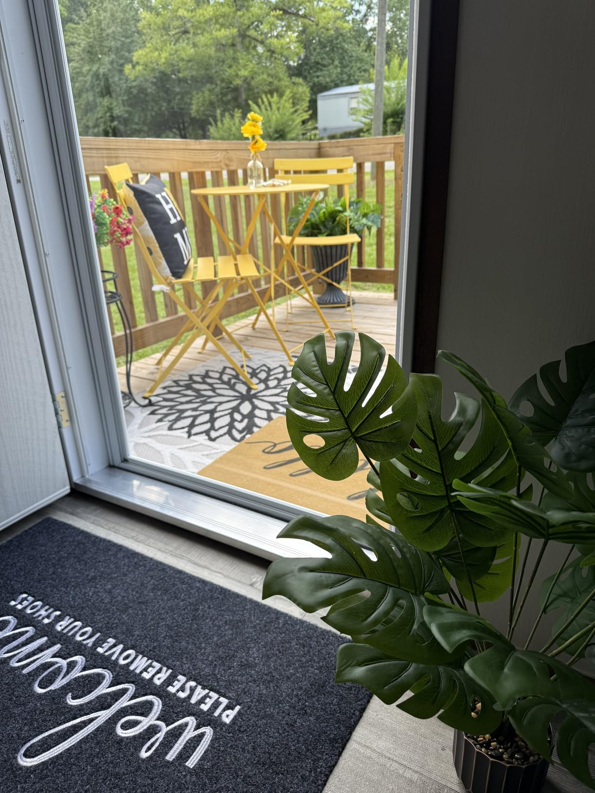 Grand patio 3-Piece Folding Patio Bistro Set Outdoor Porch Balcony, Yellow customer photo 2