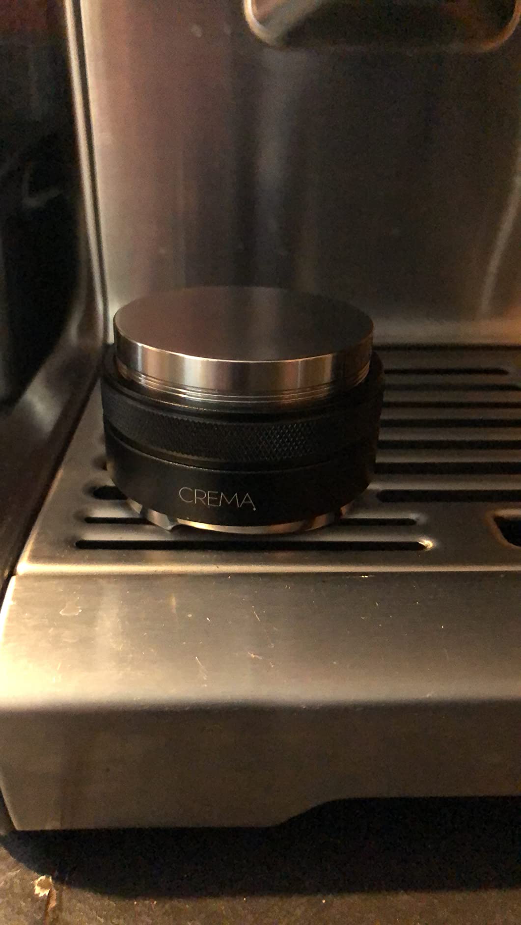 CREMA Coffee Products 53.3mm Hand Tamper & Coffee Distributor | Compatible with Breville Portafilters | Double-Sided, Adjustable Depth Tool | Made with Durable 304 Stainless Steel | Silver customer photo 2