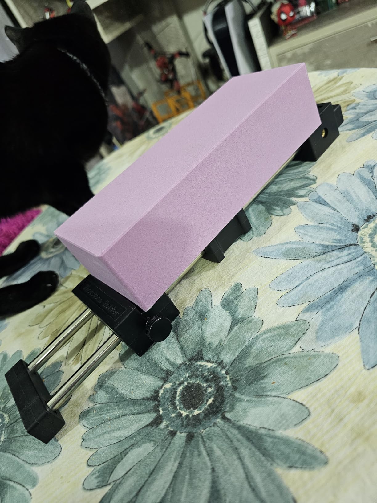SCOTTCHEN Tabletop Only Whetstone Holder - 304 Stainless Steel Sharpening Stone Base - Adjustable Non-Slip Rubber, Rust-Proof Fits Stones 3-1/8