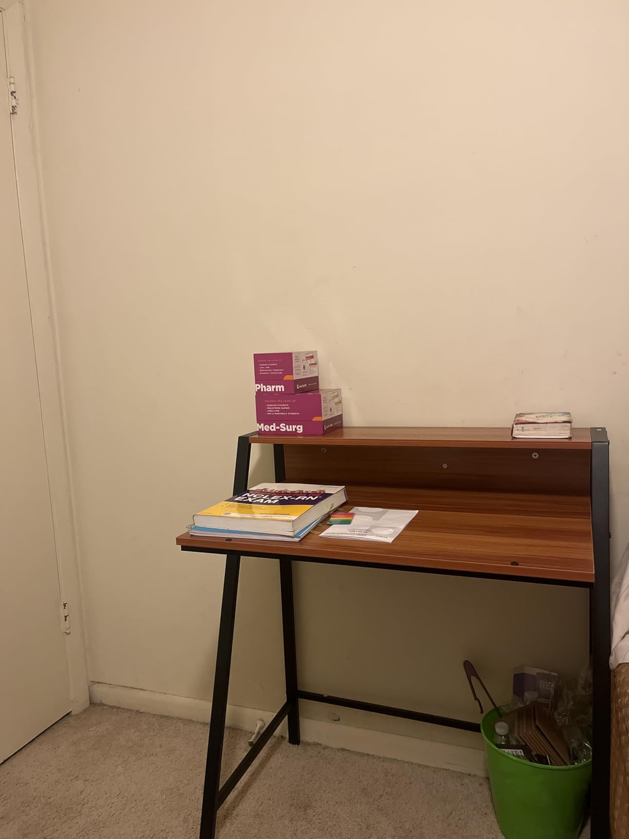 Tangkula Small Computer Desk, Compact Home Office Desk with Sturdy Frame, 2 Tier Study Writing Table for Small Place Apartment Office, Desk for Bedroom, Kid’s Desk customer photo 1