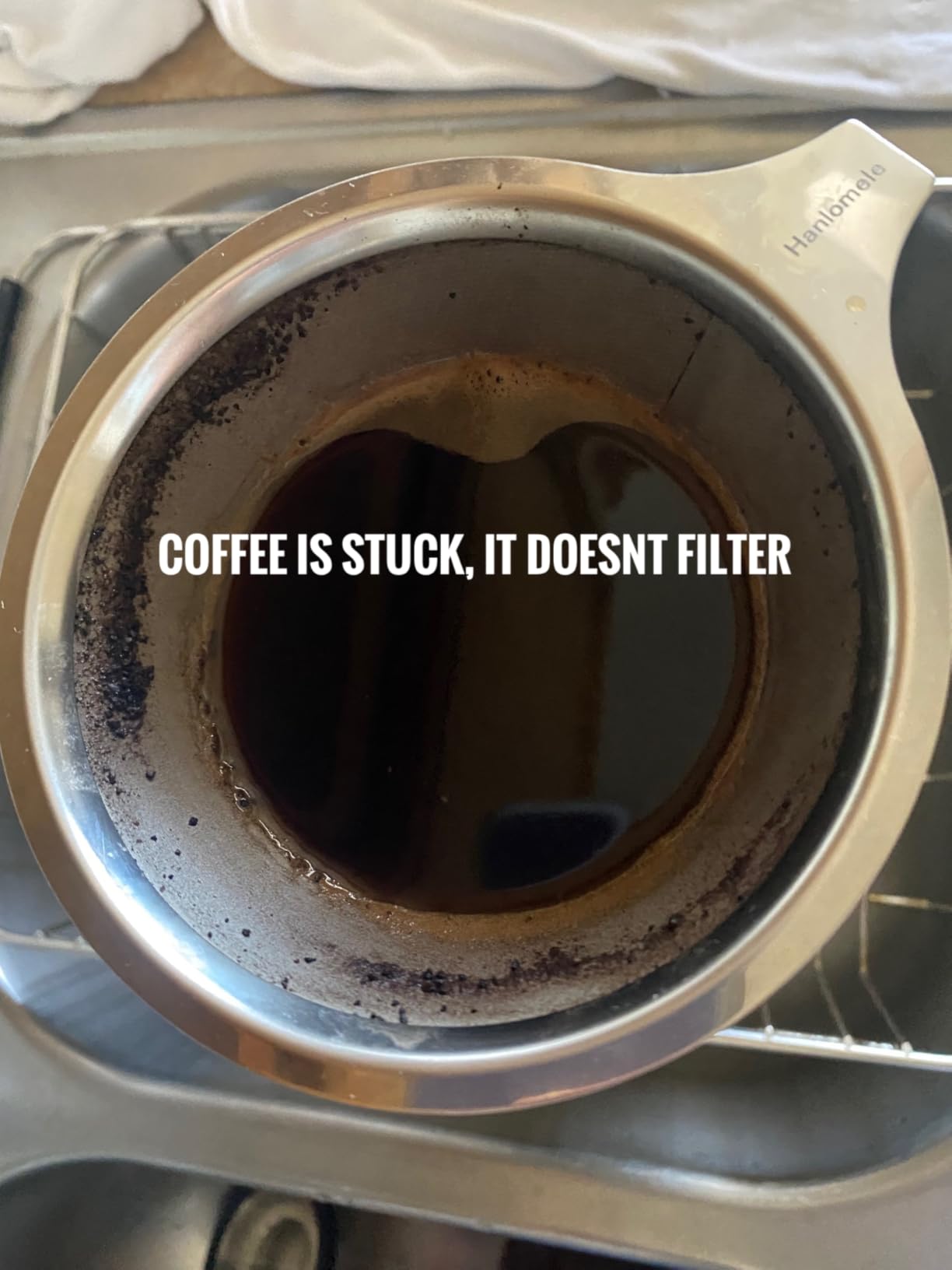 Hanlomele Pour Over Coffee Dripper, Paperless Reusable Coffee Filter, Pour Over Coffee Maker for Single Cup Brew, Double Mesh Design of Stainless Steel Cone Filter for Perfect Extraction (1-2 Cup) customer photo 2