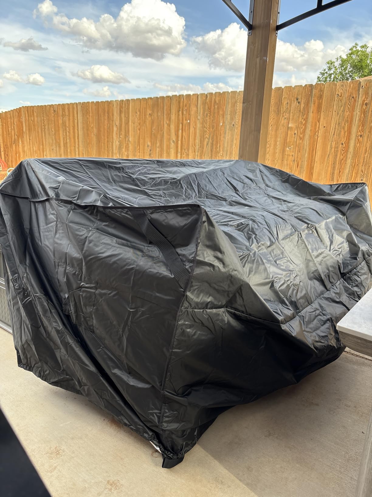 MR. COVER 3-Seater Outdoor Couch Cover Waterproof, 80 Inch Patio Furniture Cover for Sofa, Heavy Duty Polyester & Double-Stitched Seams, Classic Black customer photo 2
