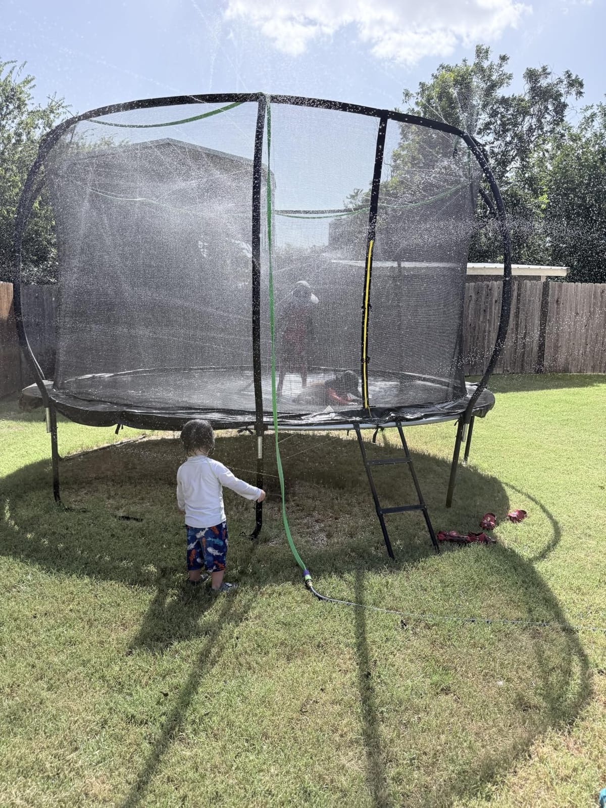 Jasonwell Trampoline Sprinkler Kids Outdside: Trampoline Accessories Waterpark Tropical Party Summer Outdoor Fun Water Games Toys Sprinklers Backyard Water Park Activity Toy for Kids Boys Girls (39FT) customer photo 2