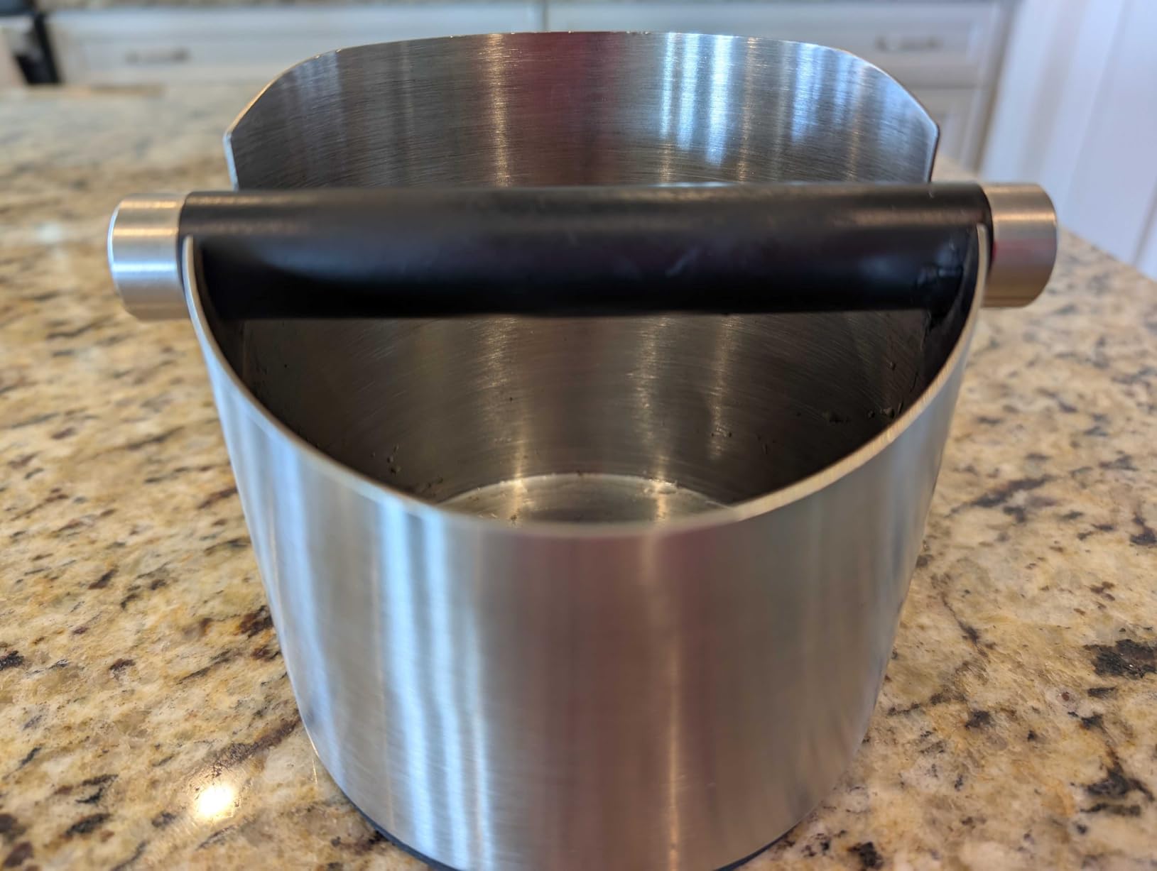 DIBTSA Espresso Knock Box, Stainless Steel Coffee Grounds Knock Box, With Removable Knock Bar and Non-Slip Rubber Base (Silver) customer photo 1
