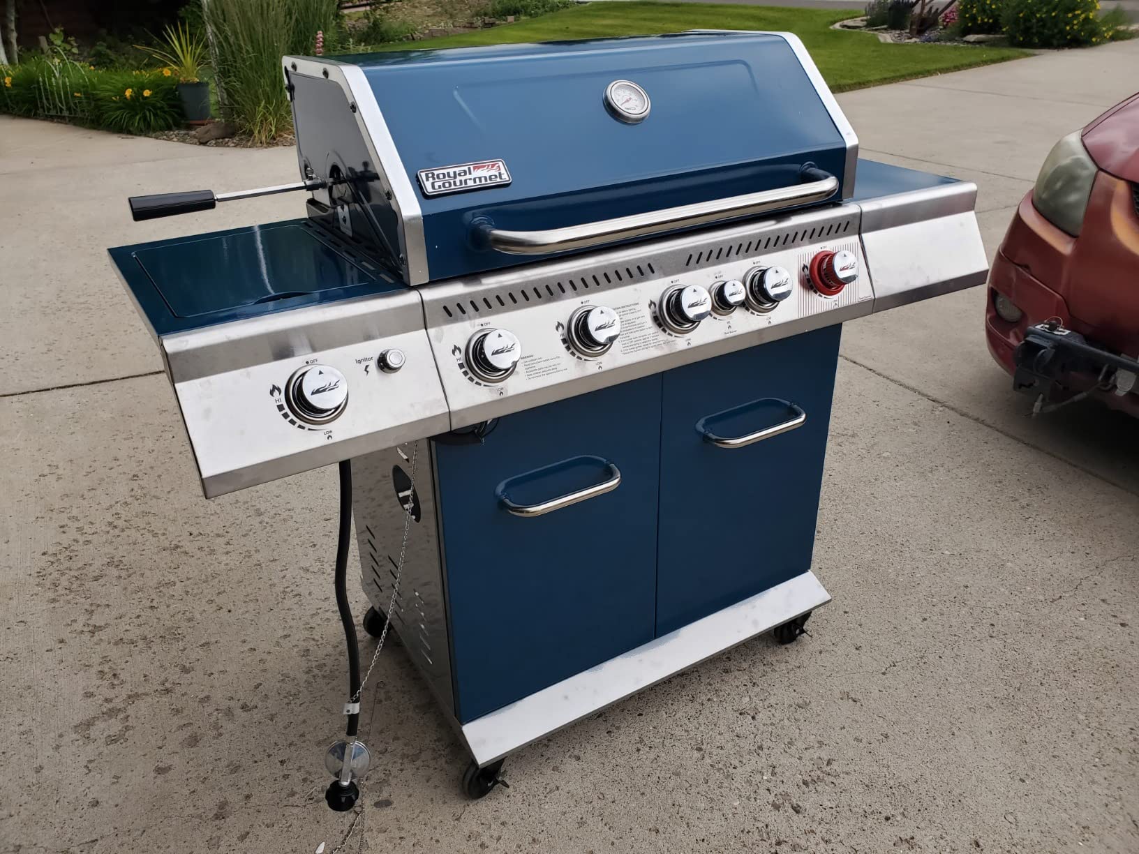 Royal Gourmet GA5403B 5 Burner Propane Gas Grill with Side Burner, Blue customer photo 2