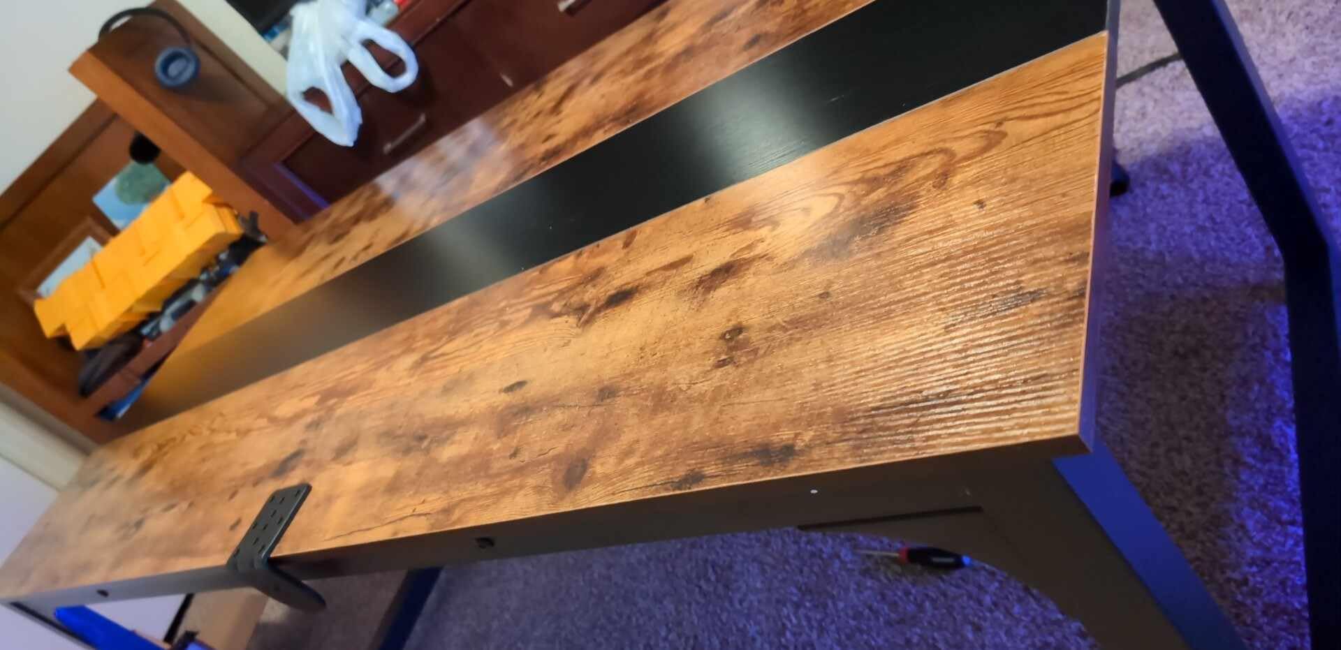 Tribesigns 70.8”Executive Desk, Large Office Computer Desk with Thicken Frame, Modern Simple Workstation Business Furniture for Home Office, Rustic Brown/Black customer photo 2