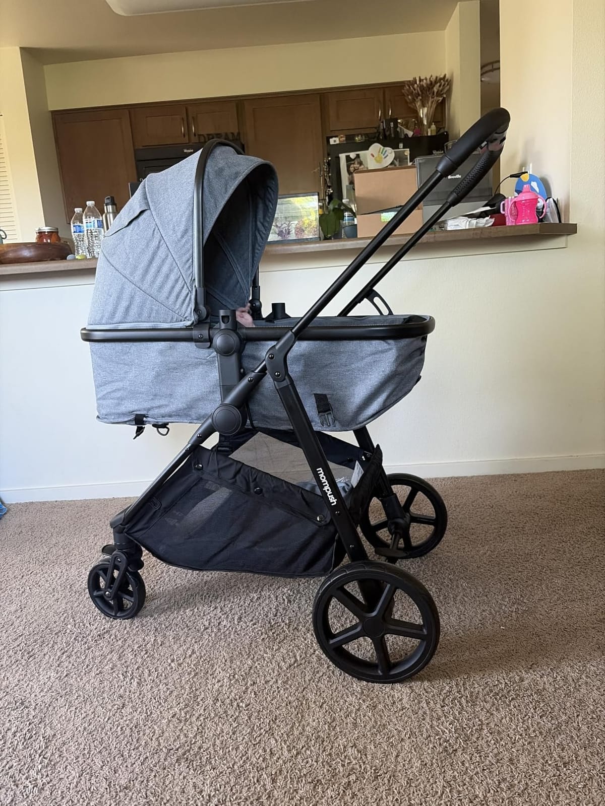 Mompush Wiz 2-in-1 Bassinet Stroller Reversible Seat, One-Hand Fold, Black customer photo 2