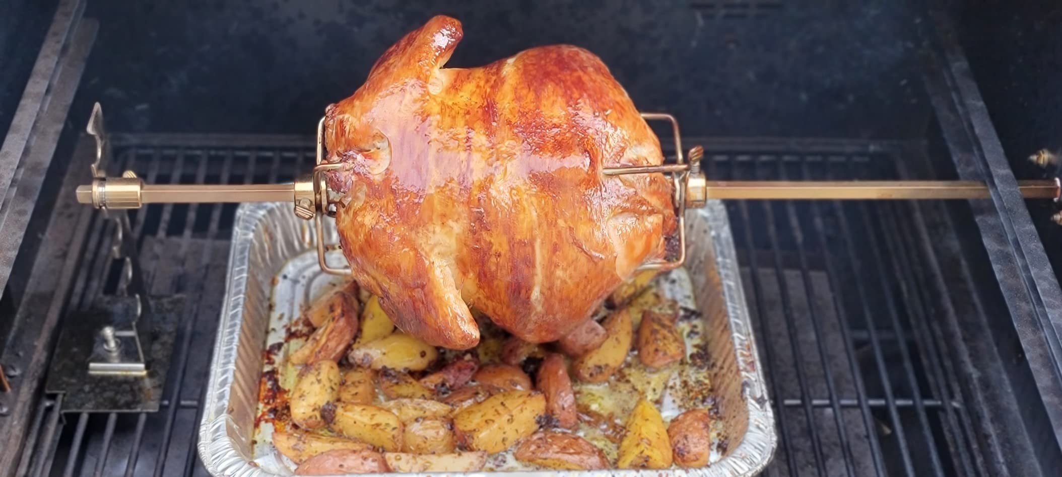 Universal Rotisserie Grill Kit, 360° Automatic Rotating Rotisserie Kit customer photo 2