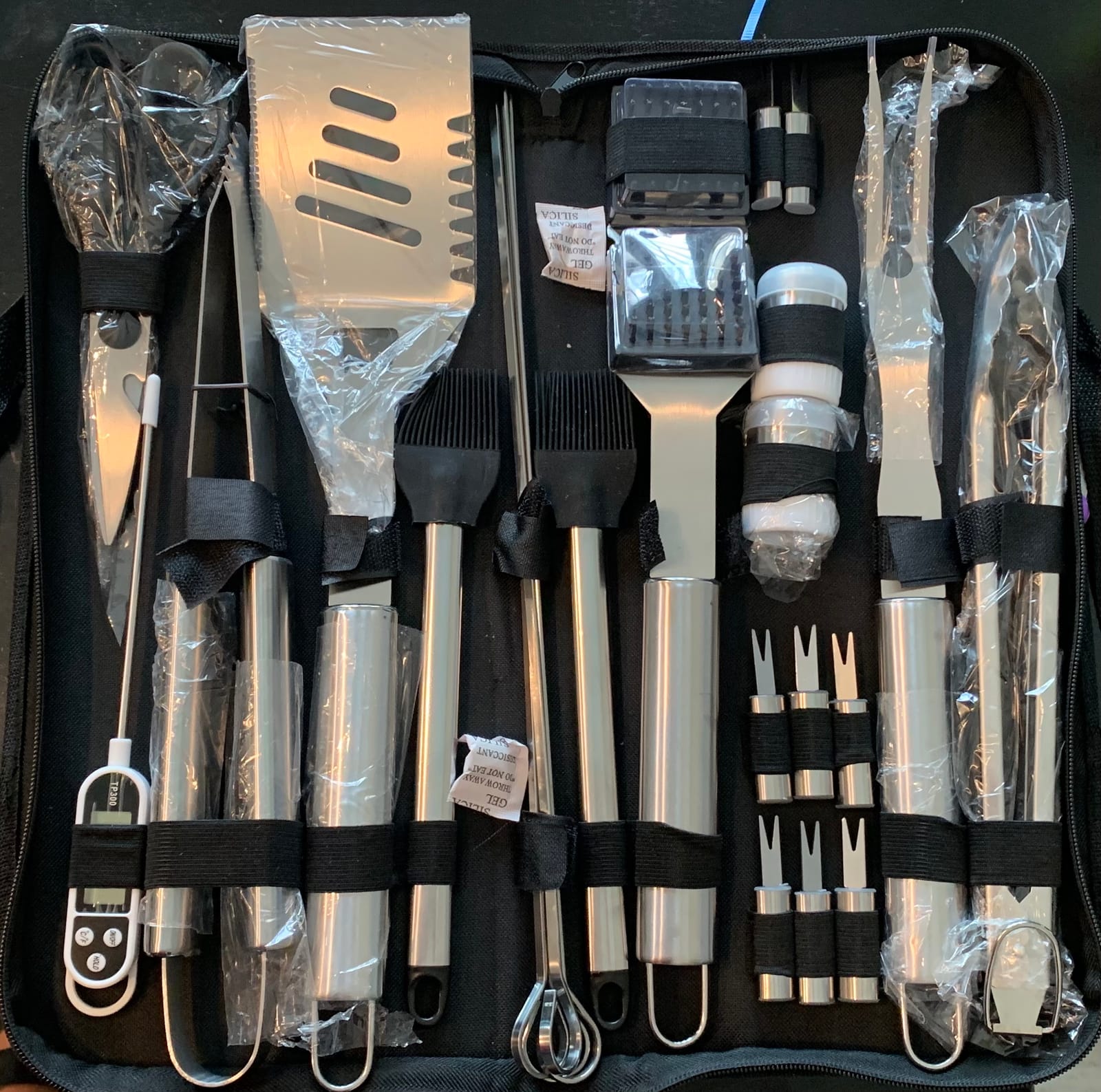 POLIGO 26 PCS BBQ Grill Accessories Stainless Steel BBQ Tools Grilling Tools Set with Storage Bag for Fathers Day Dads Birthday Presents - Camping Grill Utensils Set Ideal Grilling Gifts for Men Black customer photo 2