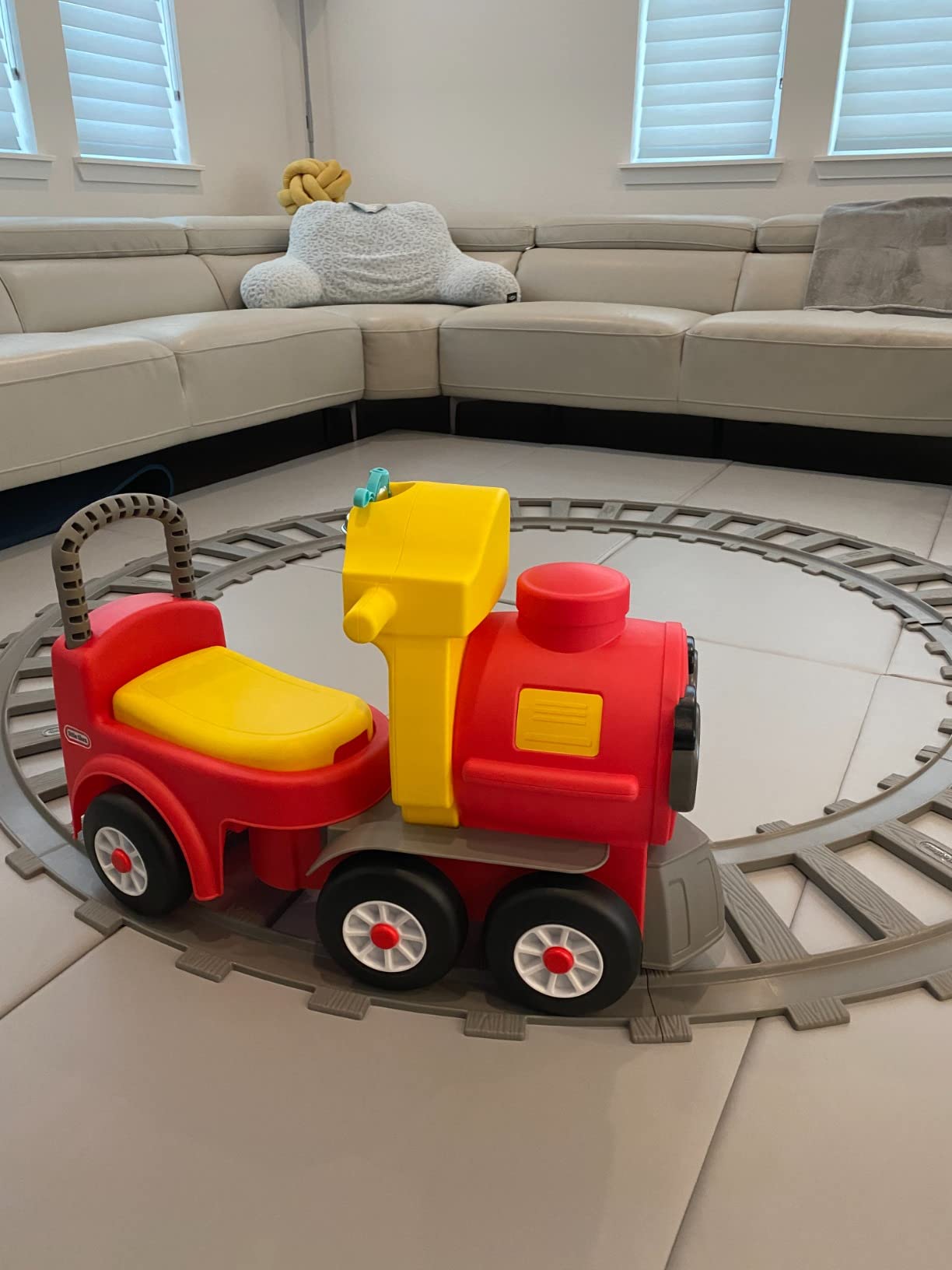 Little Tikes® Cozy Train Scoot Ride-On with Track, Under Seat Storage and Working Bell for Indoor & Outdoor Train Themed Play for Preschool Kids, Boys, Girls Ages 1-5 Years customer photo 1