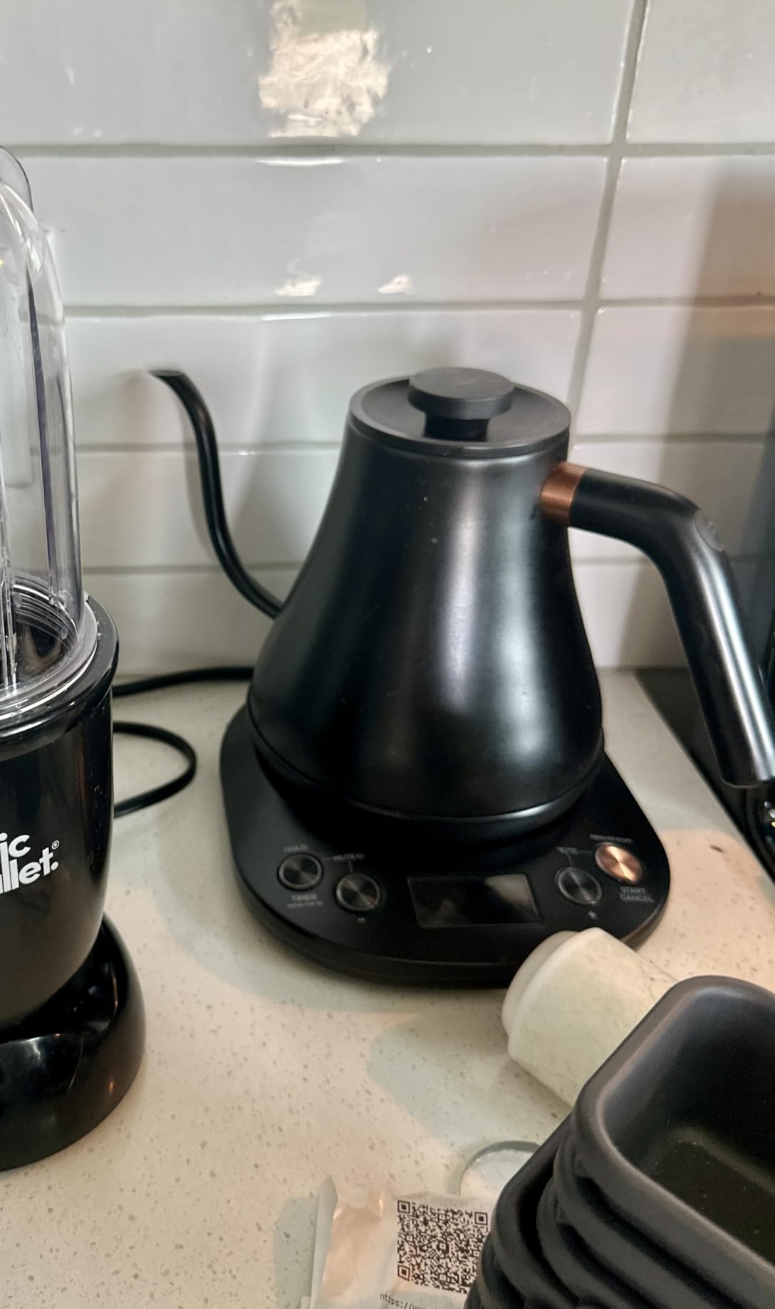 Mecity Electric Kettle Gooseneck Pour Over Kettle ±1℉ Temperature Control Quick Heating Water Boiler for Coffee & Tea & Formula Auto Shut Off Tea Kettle 1200 Watt, 0.8L, Matt Black, Barista Edition customer photo 1