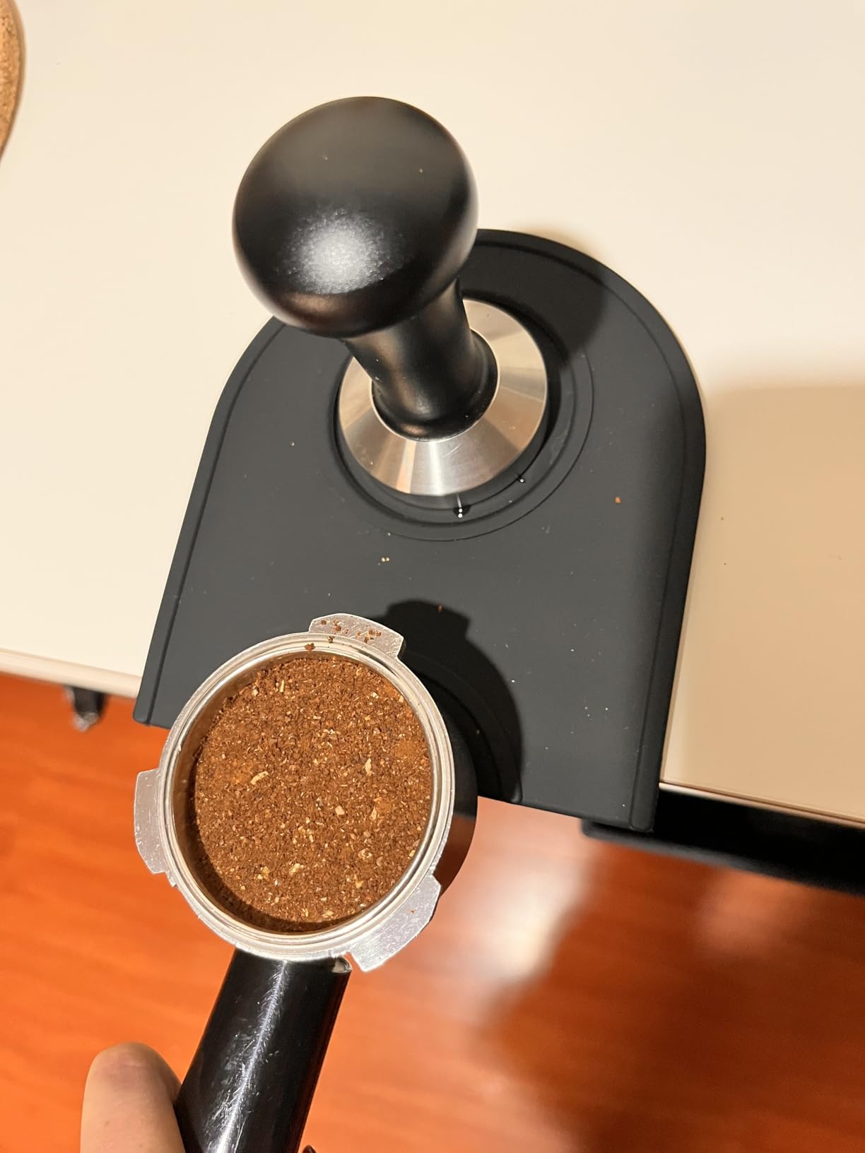 51mm Coffee Tamper Set Barista Kit for Portafilter Machine Wooden Espresso Tamper with Tamper Mat, Frothing Pitcher (350 ml/11.836 oz), Barista Towel, Latte Art Pen and Decorative Stencils customer photo 2