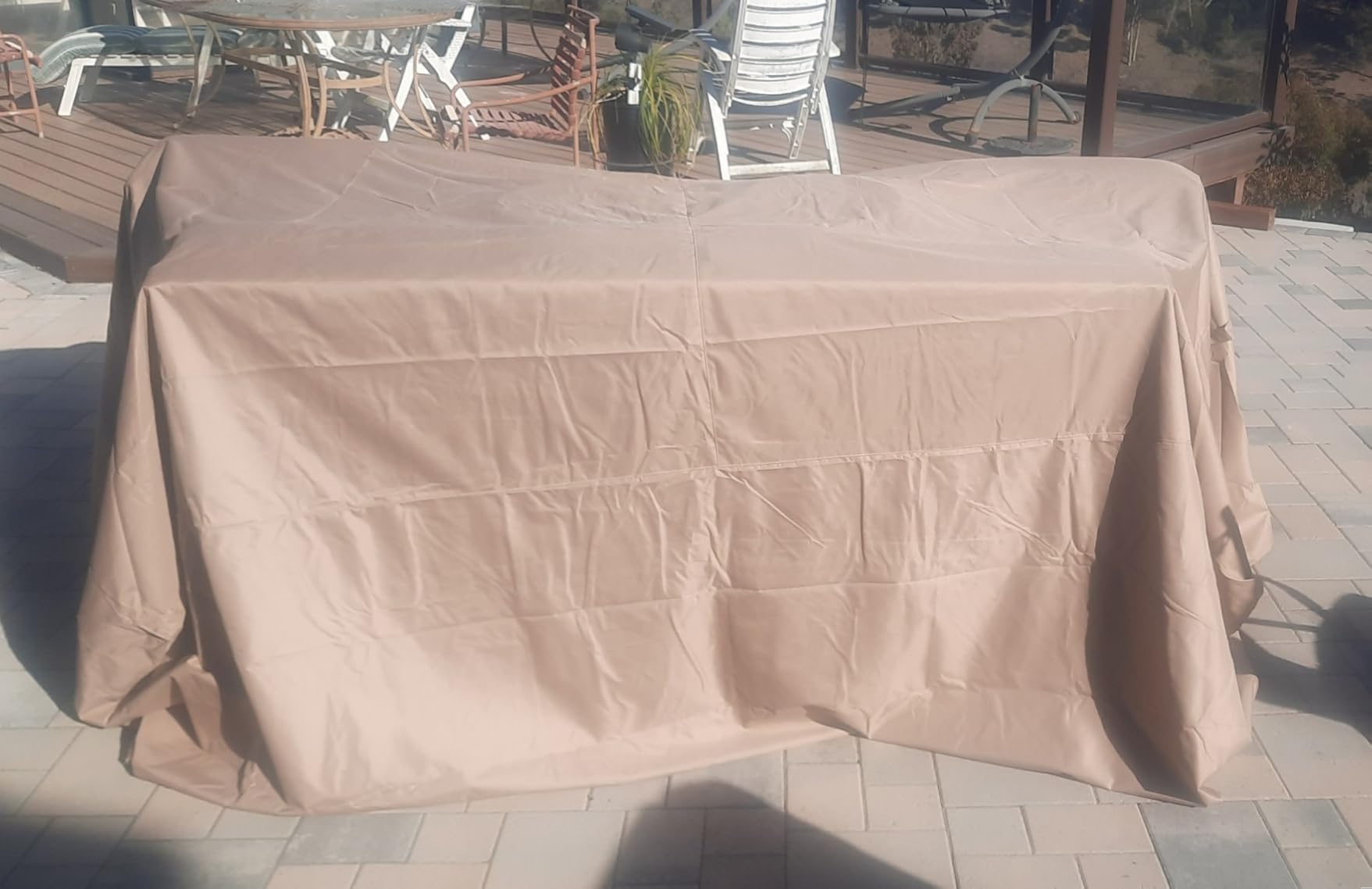 Easy-Going 600D Heavy Duty Patio Furniture Cover, Outdoor Rectangular Table and Chair Set, Waterproof Sectional Set (110