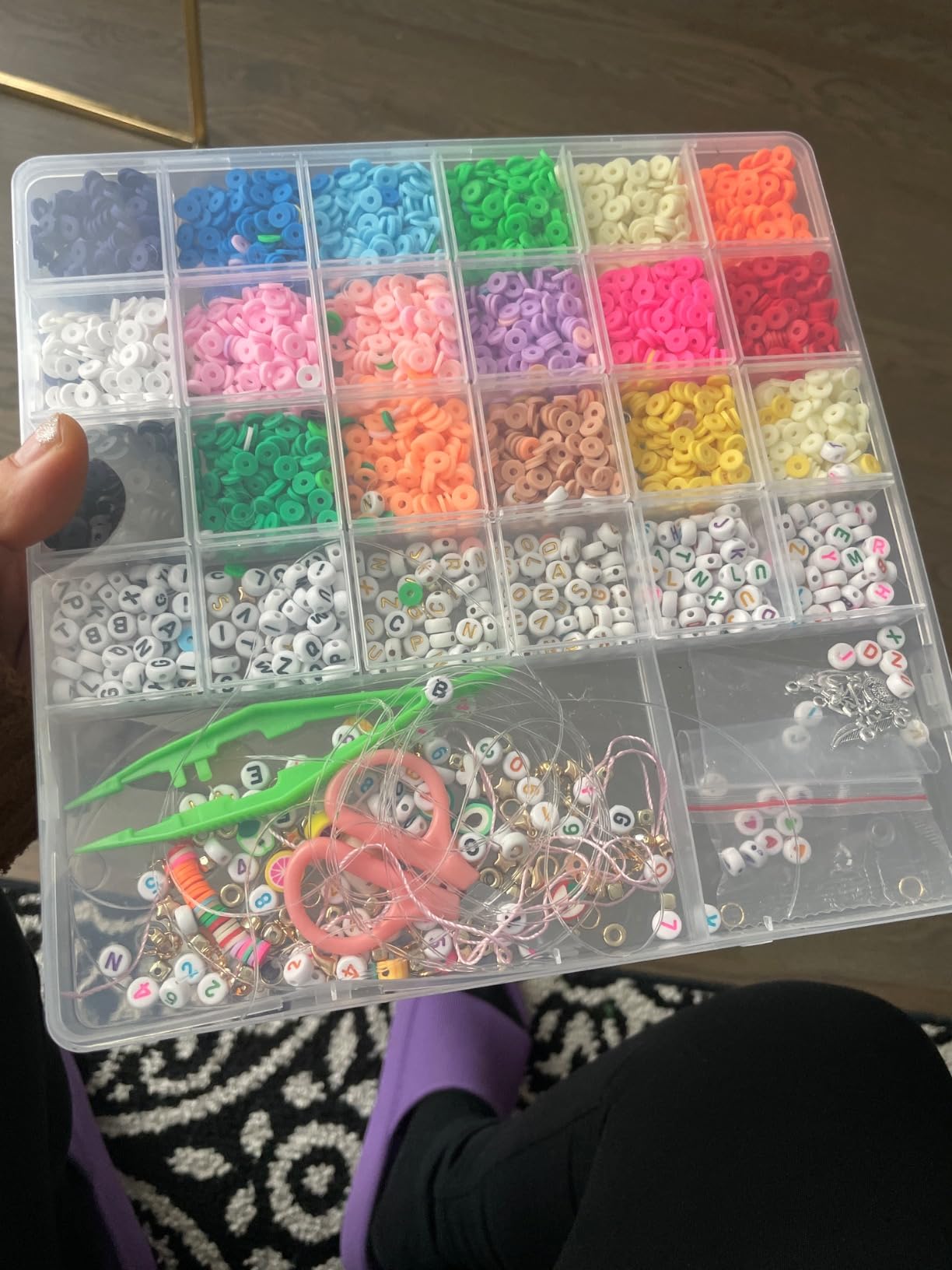 Redtwo 5100 Clay Beads Bracelet Making Kit, Flat Preppy Beads for Friendship Jewelry Making,Polymer Heishi Beads with Charms Gifts for Teen Girls Crafts for Girls Ages 8-12 customer photo 2