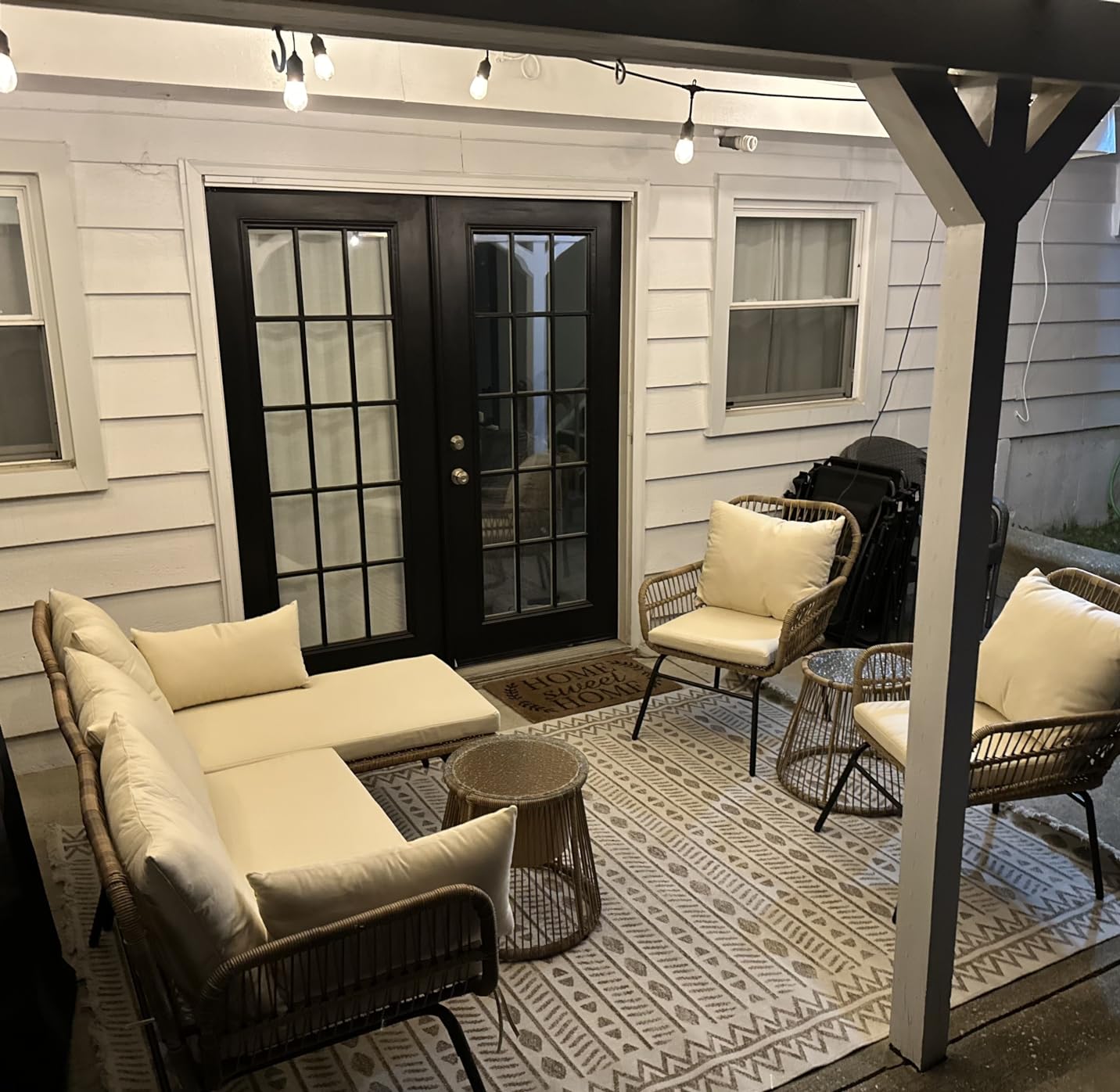 NICESOUL Boho L-Shaped Outdoor Patio Furniture Set with Comfy 3