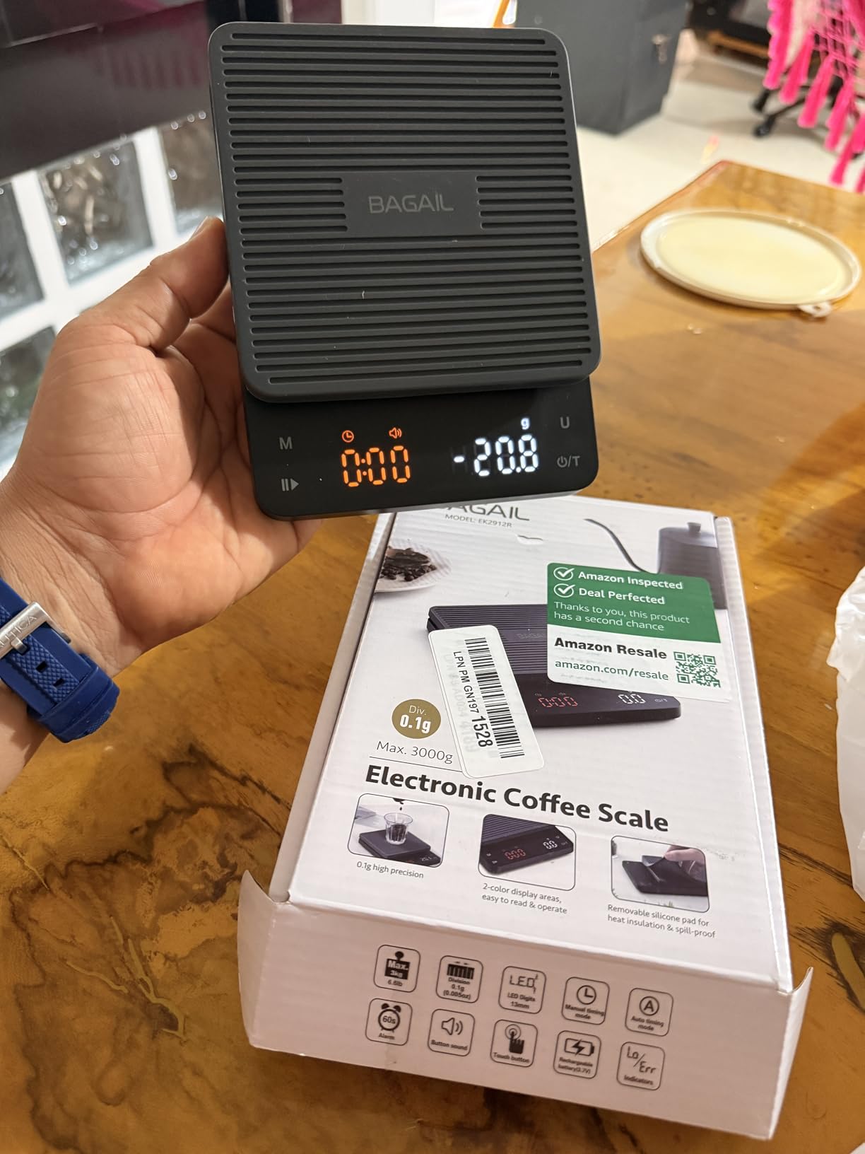 BAGAIL Coffee Scale with Timer, 0.1g/3kg Precision customer photo 1