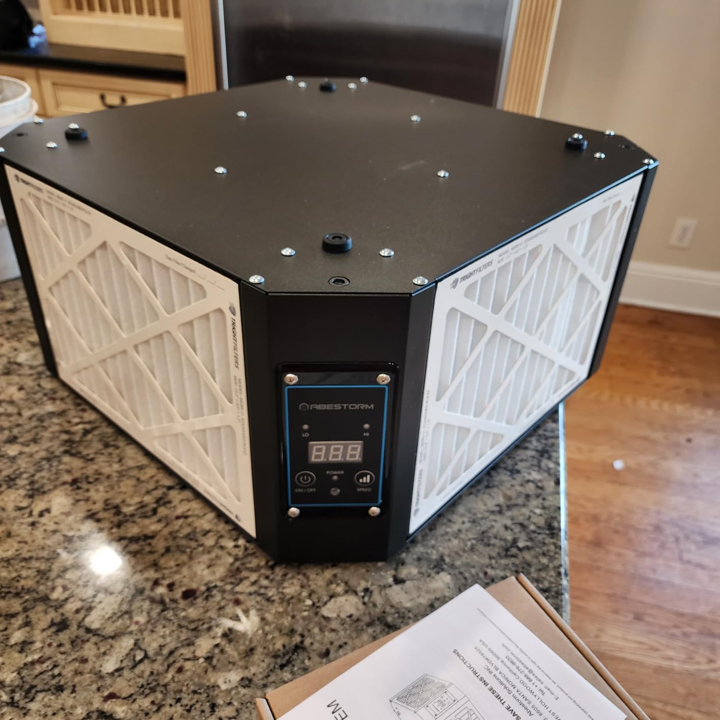 ABESTORM 360 Degree Intake Air Filtration System Woodworking 1350 CFM Hanging Air Filter with Strong Vortex Fan for Wood Workshop, Garage, Shop Dust Collectors, Up to 1700 sq. ft, DecDust 1350 customer photo 2