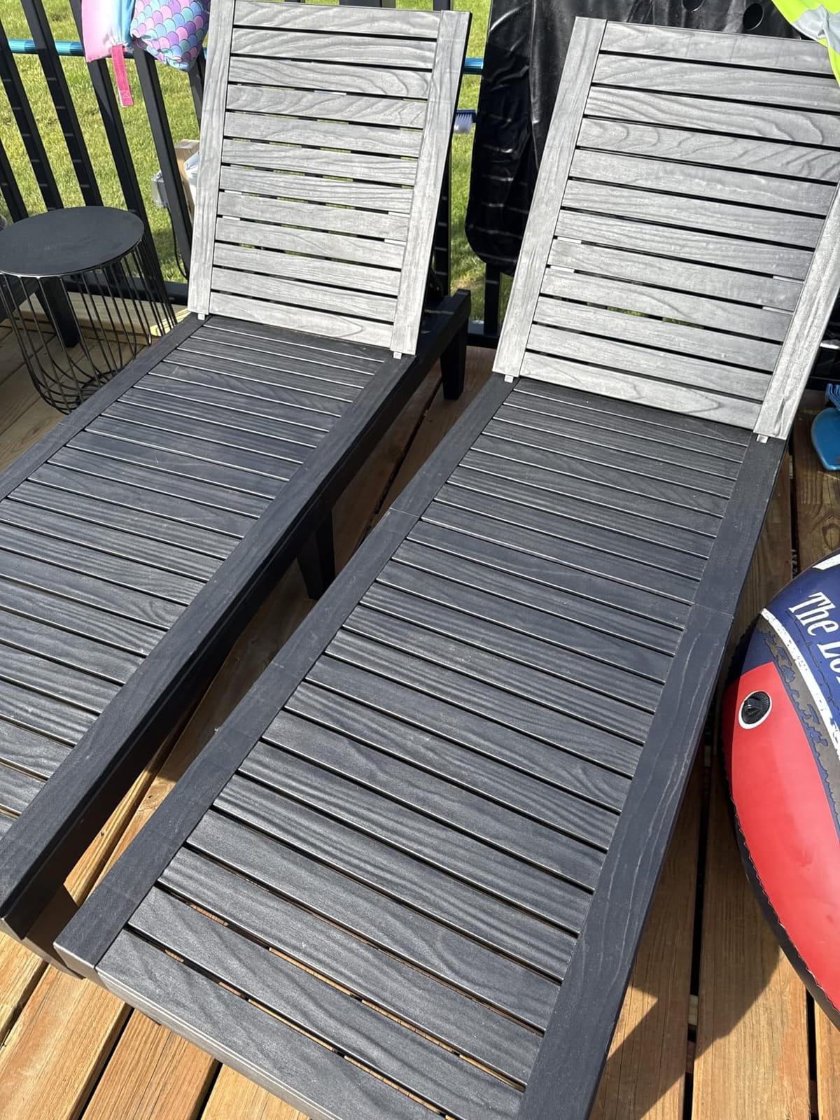 EUNHOO Outdoor Chaise Lounge Set of 2, Adjustable Pool Lounge Chair with 5 Positions Backrest, Waterproof Sun Loungers for Garden Pool Beach Patio Deck Sunbathing customer photo 1