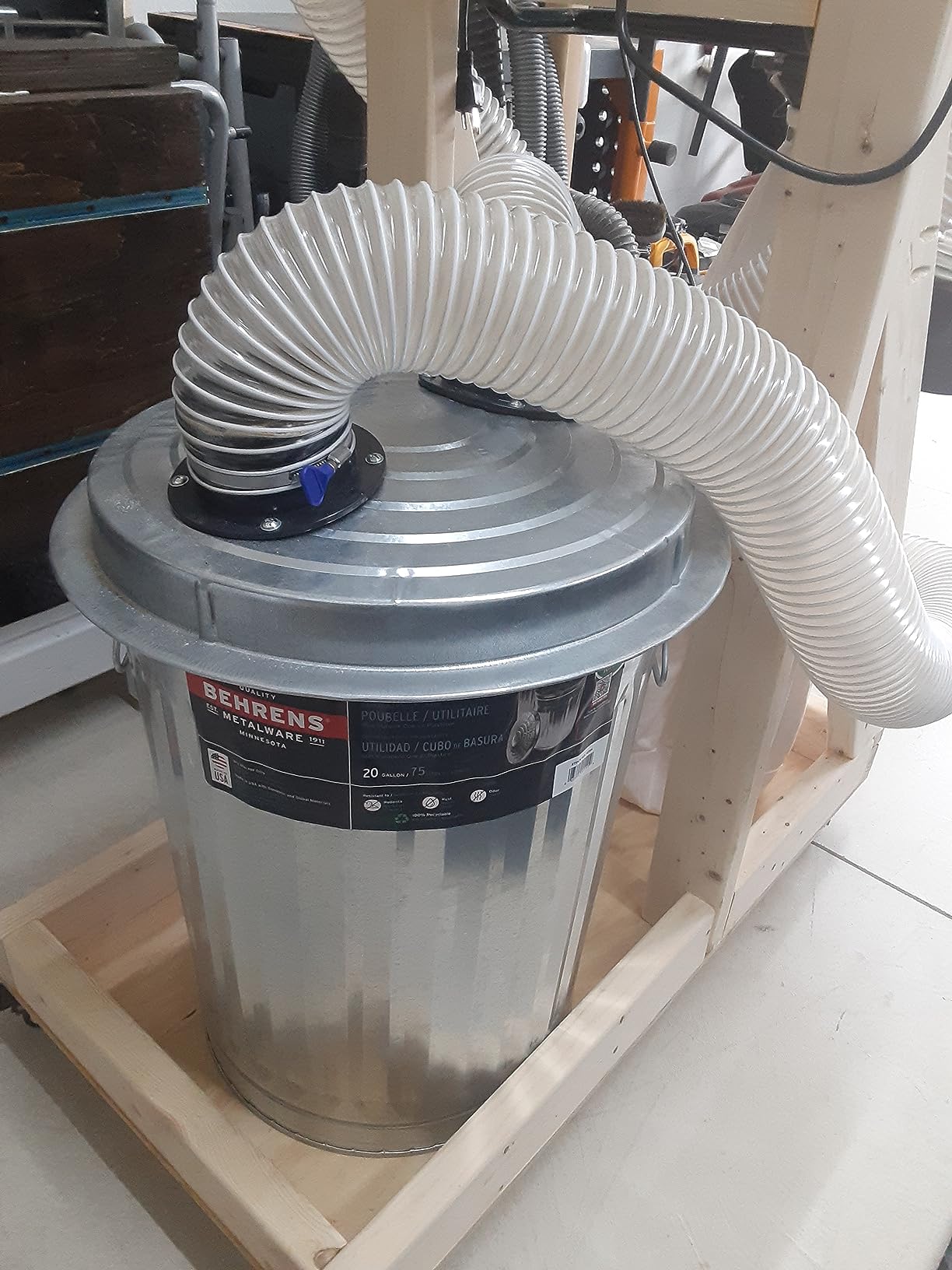 POWERTEC 70293V Cyclone Dust Collector and Separator Kit w/Clear 6 Gallon Dust Bucket, Hoses, Reducers, Couplers and Hose Clamps customer photo 2