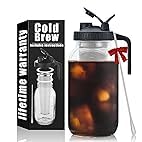 Cold Brew Mason Coffee Maker - 64oz Iced Coffee Pitcher with Stainless Steel Mixing Spoon & Super Dense Filter 3 Steps Finish Cold Brew Coffee, Classic BPA Free Sturdy Mason jar Pitcher Easy to Clean customer photo 2