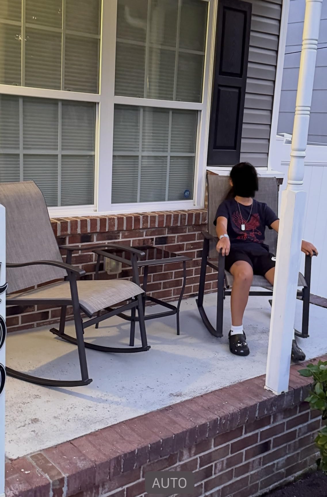 Vongrasig 3 Piece Outdoor Rocking Bistro Set, Textilene Fabric Small Patio Furniture Set, Front Porch Rocker Chairs Conversation Set with Glass Table for Lawn, Garden, Balcony, Poolside (Taupe) customer photo 1