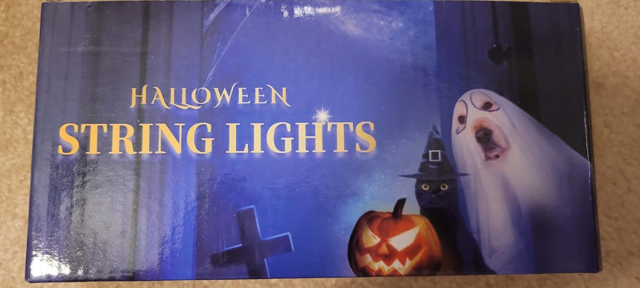 Halloween Lights, 16.4FT 30 LED Pumpkin Bat Ghost Battery Operated Orange and Purple String Lights Strobe 8 Lighting Modes Timer Fairy Indoor Outdoor Window Front Porch Decor Party Decorations customer photo 2