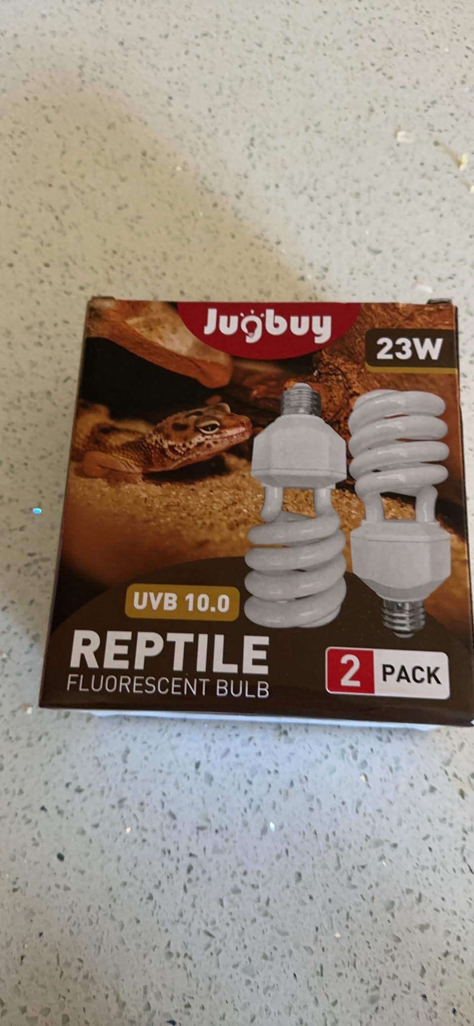 UVB Reptile Light Bulb 10.0, 23W UV Spiral Compact Florescent Terrarium Lamp Ideal for Desert Reptiles Bearded Dragons Lizard Tortoise Iguanas Chameleons Snake - 2 Pack customer photo 2