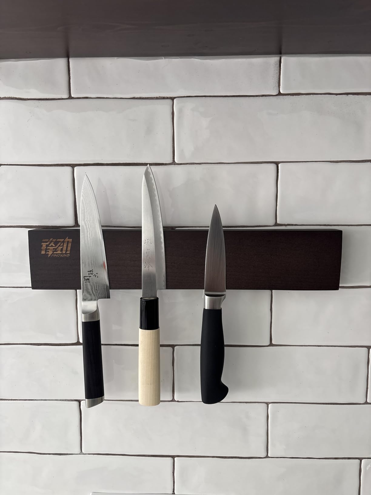 FINDKING Maple Wood Magnetic Knife Strip, Wall Mounted Wooden Knife Holder with Strong Magnets for Kitchen Organization, 12 Inch Beige, Without Knives customer photo 1