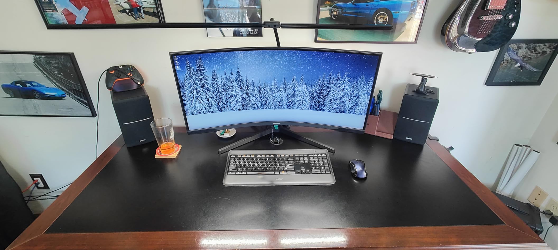 ShineTech LED Desk Lamp for Home Office, Ultra Bright Clamp Light with Flexible Gooseneck, 25 Lighting Modes, Eye-Caring Architect Lamp for Dual Monitors, Reading & Gaming Setup customer photo 1