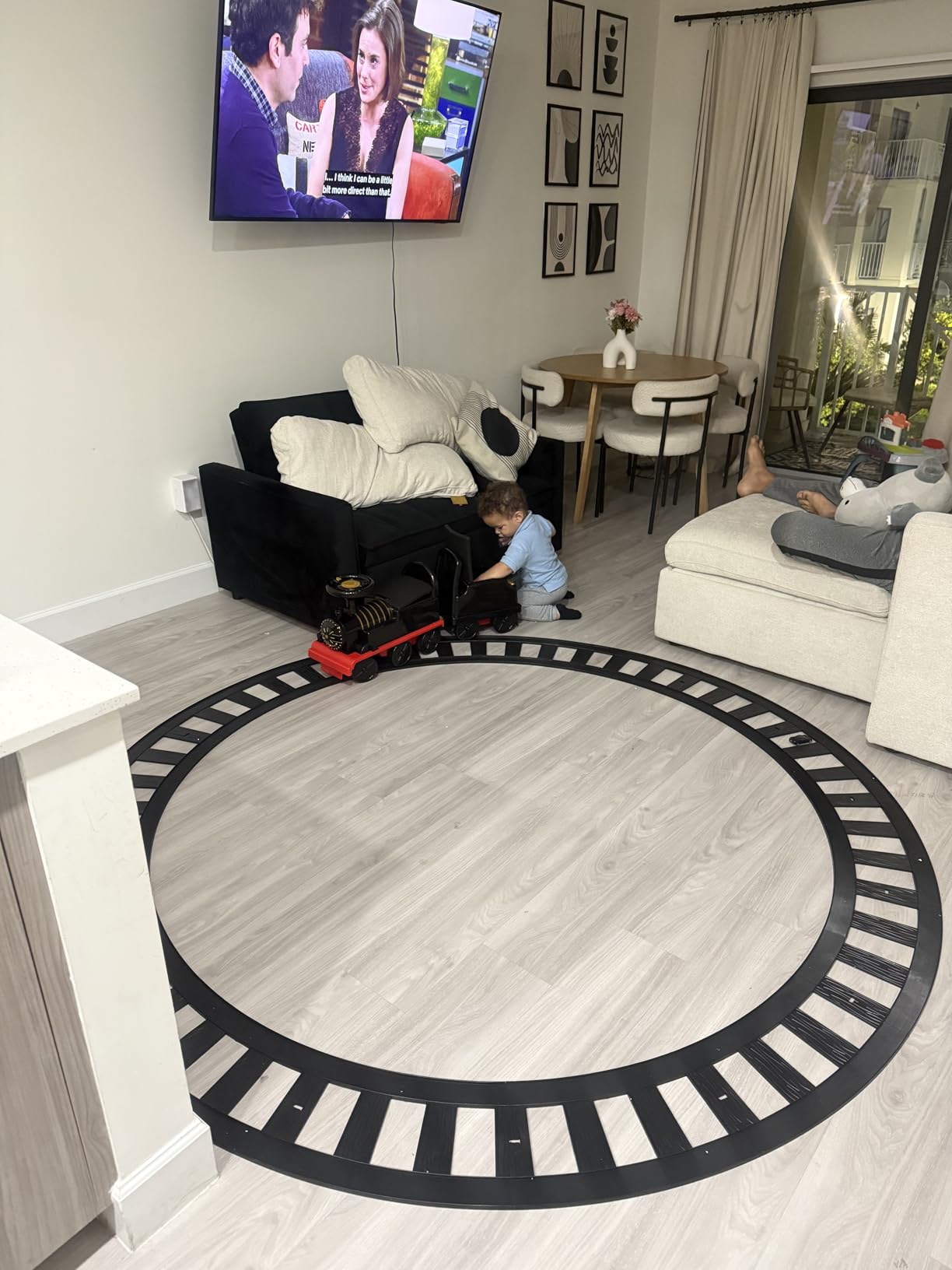 Ride on Train Toys Electric TrainSet with Track 2 Seaters Cargo Car,Music,Light Christmas Birthday Gifts for Toddlers Kids Boys Girls customer photo 1