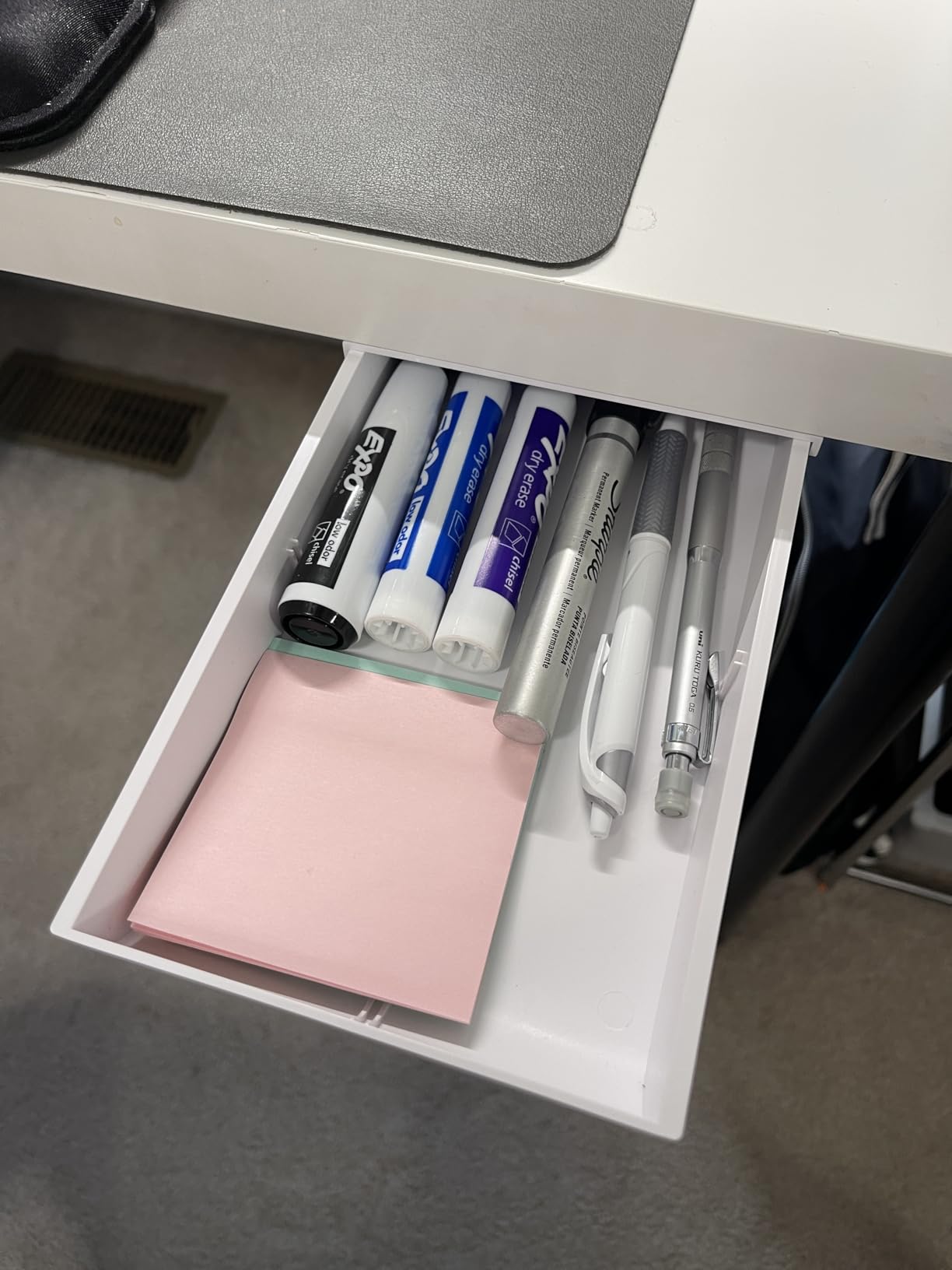 Bostitch Konnect Under Desk Drawer, Self-Adhesive Slide Out Storage Organizer with 4 Customizable Dividers, 2-Pack customer photo 1