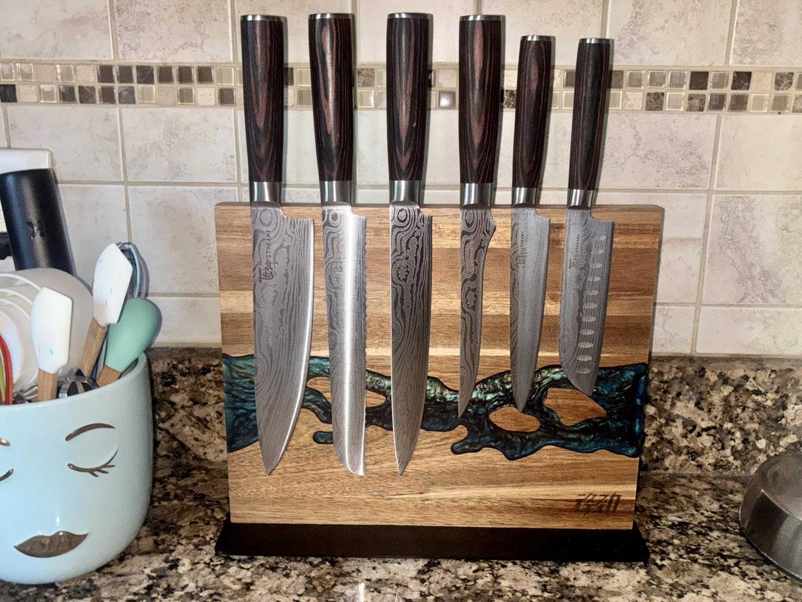 SYOKAMI 14pcs Chef Knife Set with Roll Bag, Professional Stainless Steel Japanese Knife Set with Pakkawood Handle for Professional Chef, Camping, Travel, BBQ, RV or Gift customer photo 1