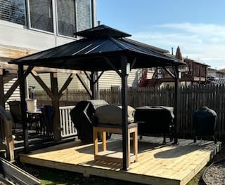 Modern Shade Aluminum Grill Gazebo 6x8 with USB Charging Power Strip, Black customer photo 2