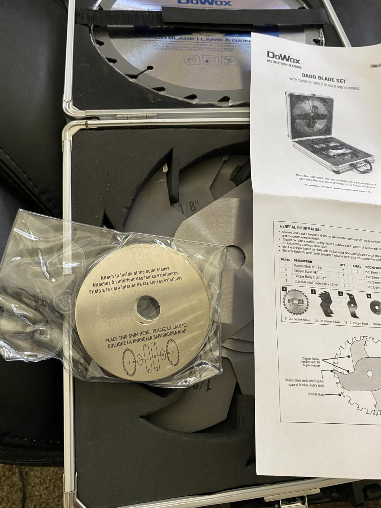 Dado Saw Blade Set, 8 Inch Stacking Dado Blade for Table Saws, 24 Tooth with 5/8 Inch Bore for Fine Finish Dados, Grooves and Rabbets, 23 Pieces customer photo 2