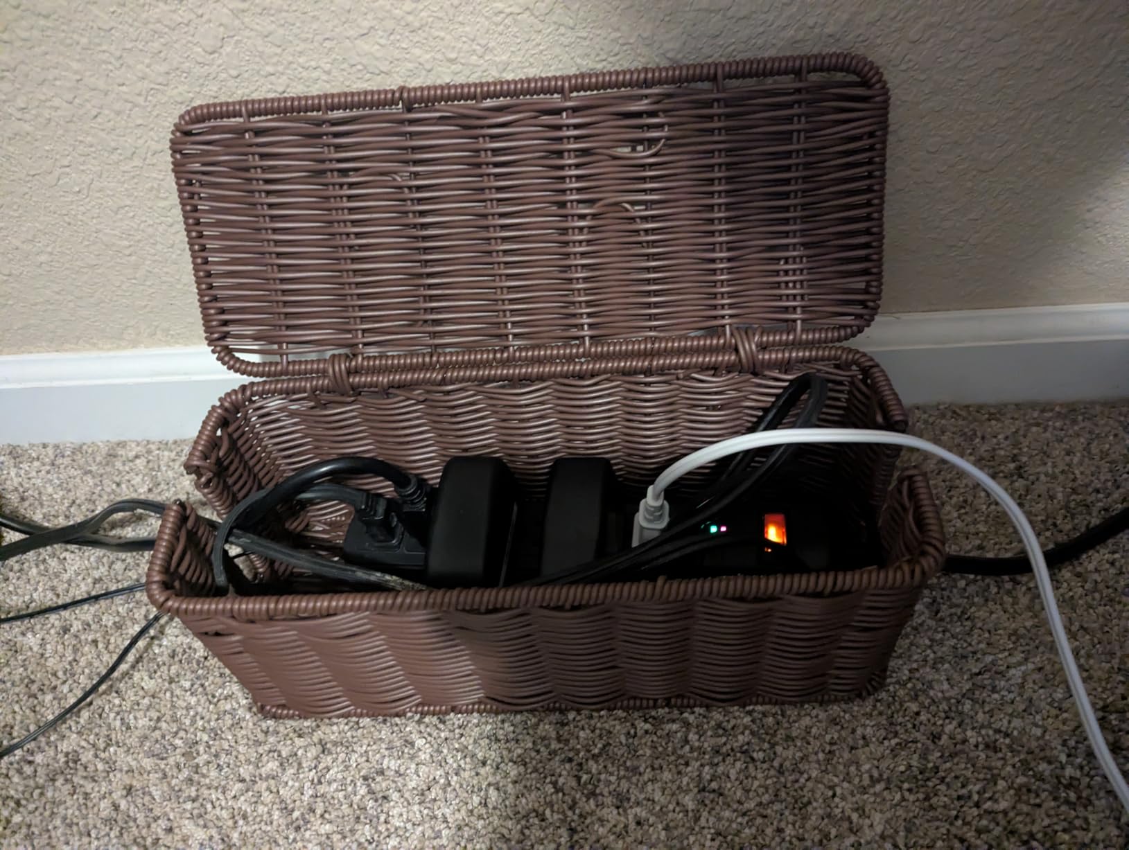 Cable Management Box, Handmade Rattan Cord Organizer for Power Strip customer photo 1