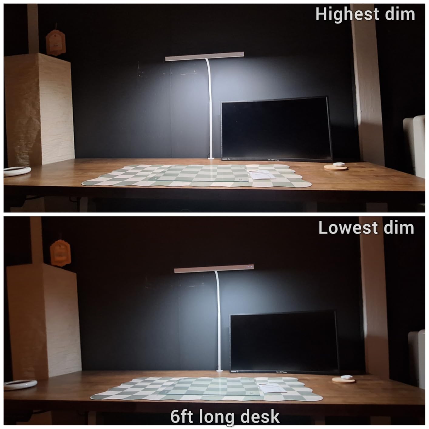 SUPERDANNY LED Desk Lamp for Office Home, Eye-Caring Desk Light with Adjustable Gooseneck, 12W Touch Control Dimmable Brightness, Architect Clamp Lamp with USB Adapter, Grey customer photo 1