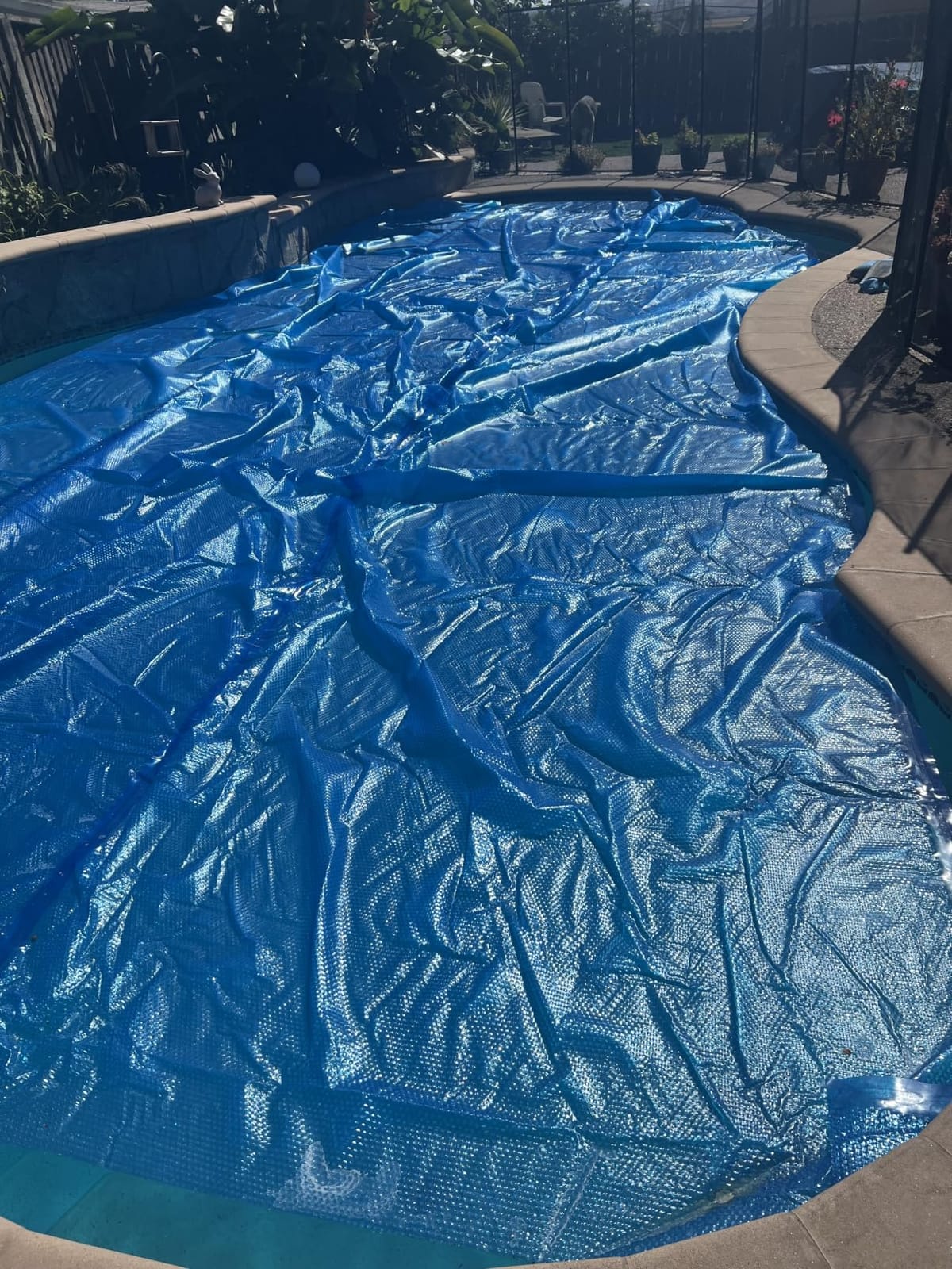16' x 32' Rectangle Solar Cover for Inground and Above Ground Pools, 12 Mil - Premium Heavy Duty Solar Blanket for Above Ground Pool, Blue - Made in USA customer photo 2