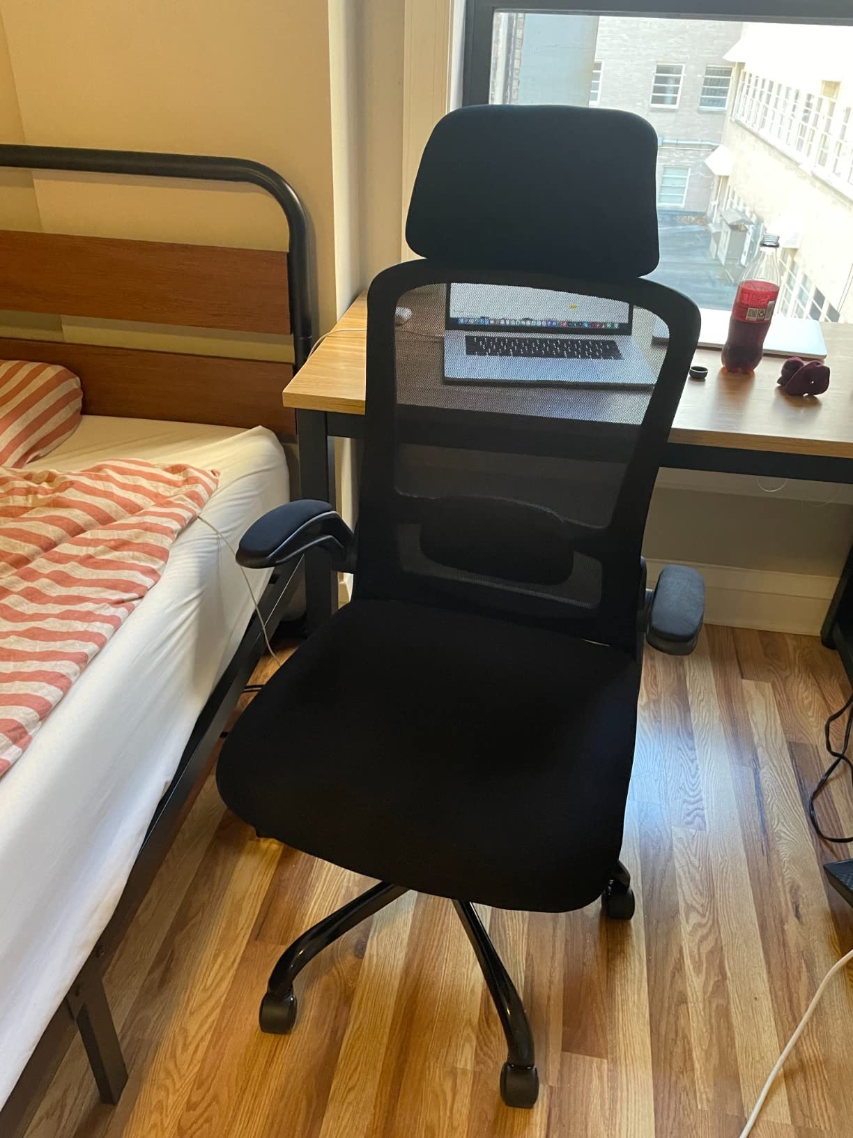 Ergonomic Office Chair w/Adjustable Lumbar, Flip Armrest, 135° Recline customer photo 2