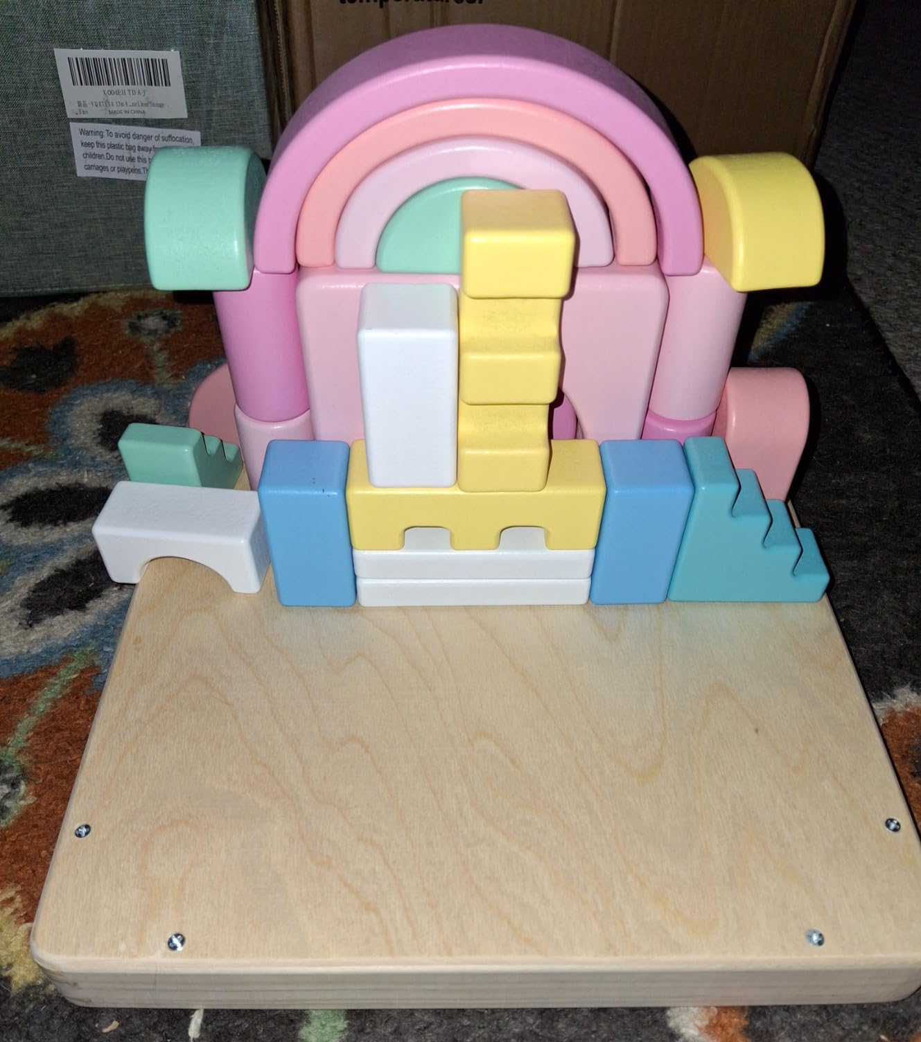 Fisher-Price Wood Castle Block Set, 28 Pieces, Ages 2+ customer photo 2
