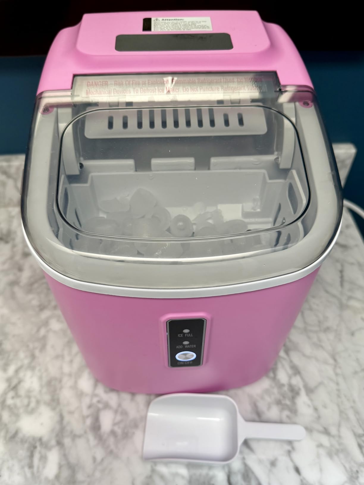 EUHOMY Ice Maker Countertop with Handle, 9 Ice Cubes Ready in 6 Mins customer photo 2