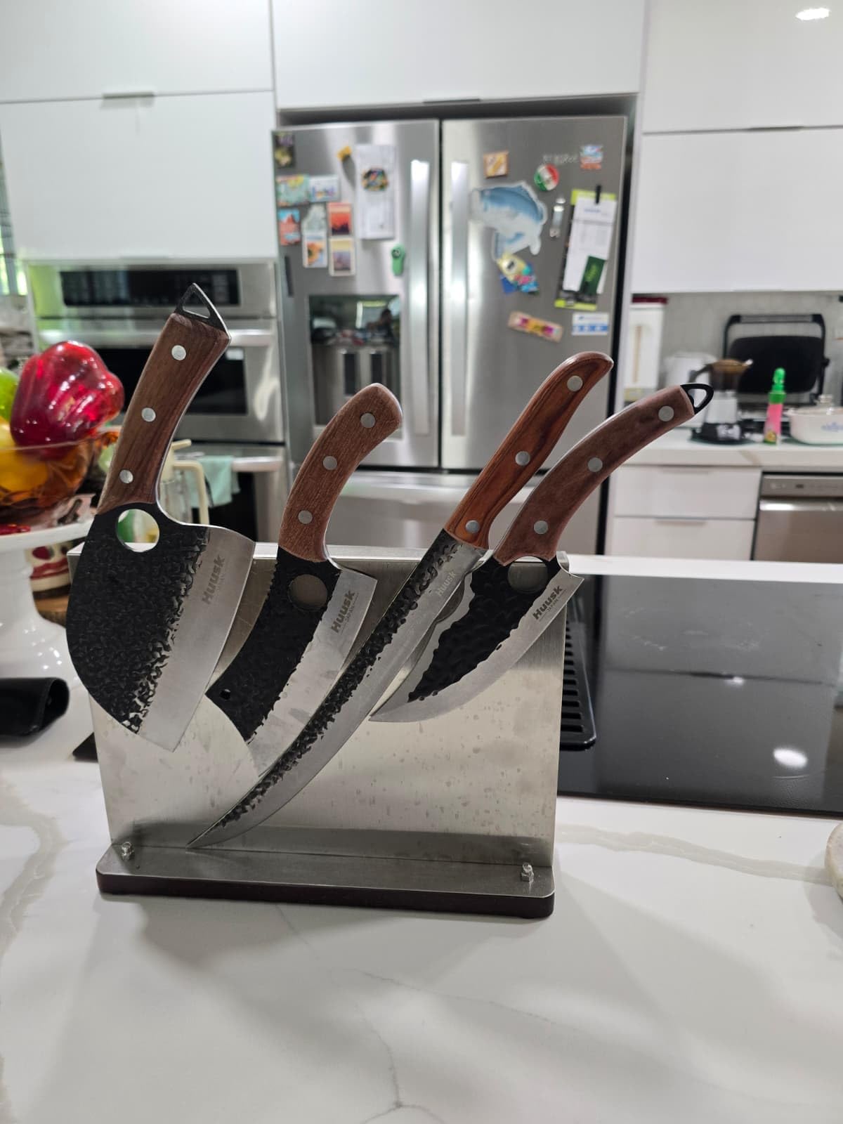 Huusk Butcher Knife Set with Roll Bag - 10PCS for Meat Processing Men Gift customer photo 2
