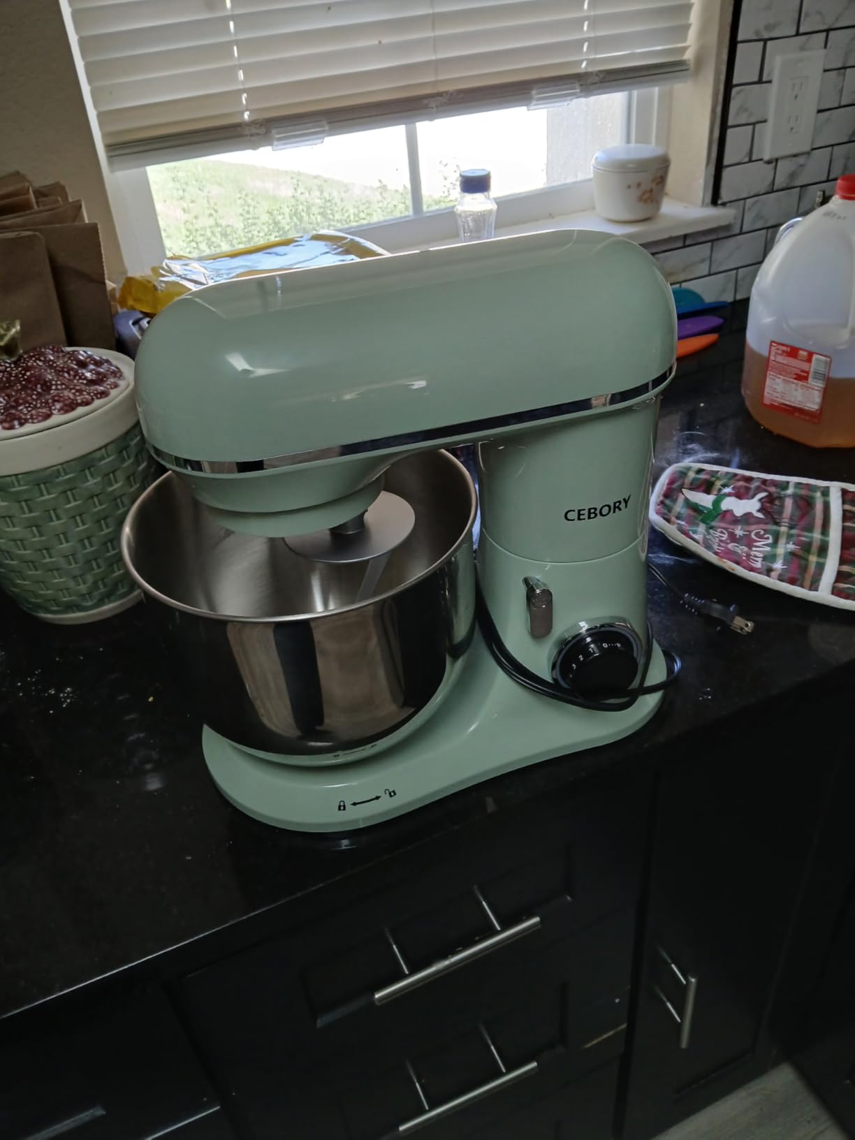 CEBORY 3-IN-1 Electric Stand Mixer, 6.5QT Bowl 660W 10-Speed Kitchen Mixer, Household Food Mixers include Dough Hook, Beater and Whisk, Bread Cake Mixer for Baking and Most Home Cooks, Pink customer photo 2