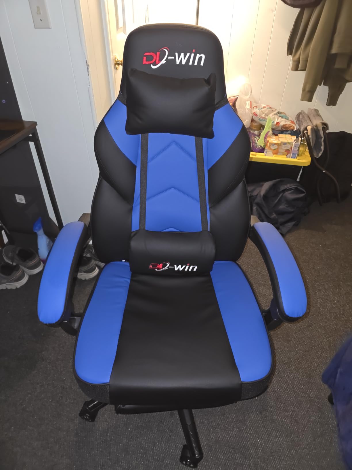 DL-win Gaming Chairs for Adults, Computer Chair with Footrest and High Back, Big and Tall Gamer Chair's with Massage Lumbar Support, 360° Swivel Height Adjustable Gaming Chair, Grey customer photo 2