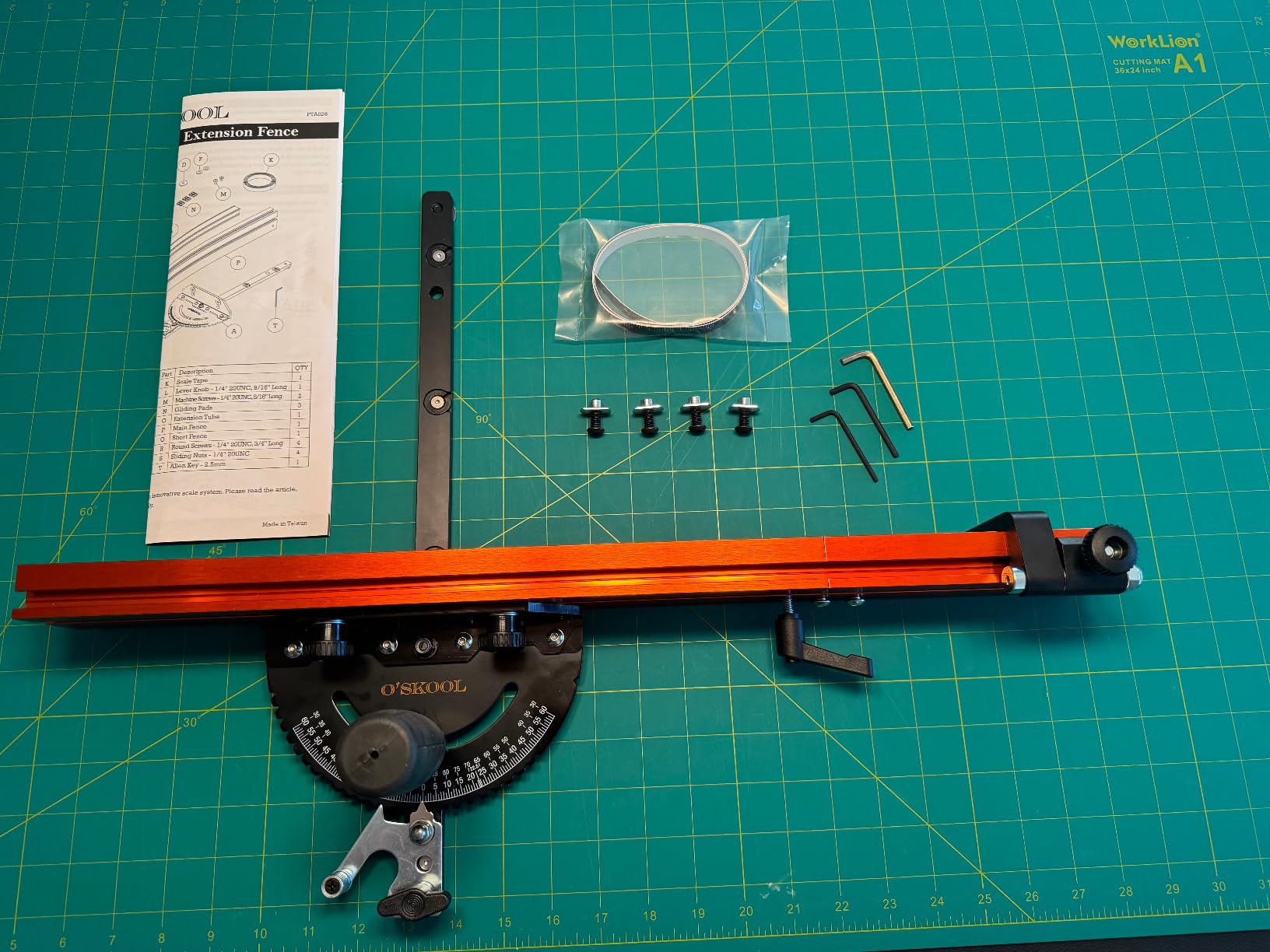 O'SKOOL Miter Gauge for Table Saw with 22-36 in Extension Fence customer photo 2