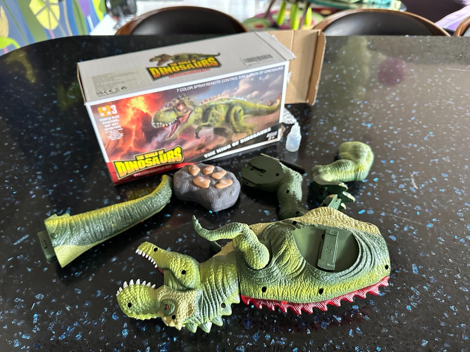 Remote Control Dinosaur Toys for Kids 3-5-7, Upgraded T Rex Dinosaur Toys with Changing Light, 7 Color Spray & Realistic Roars, RC Walking Dinosaur Robot 4-7, Birthday Gifts Toys for Kids Boys 3+ customer photo 2