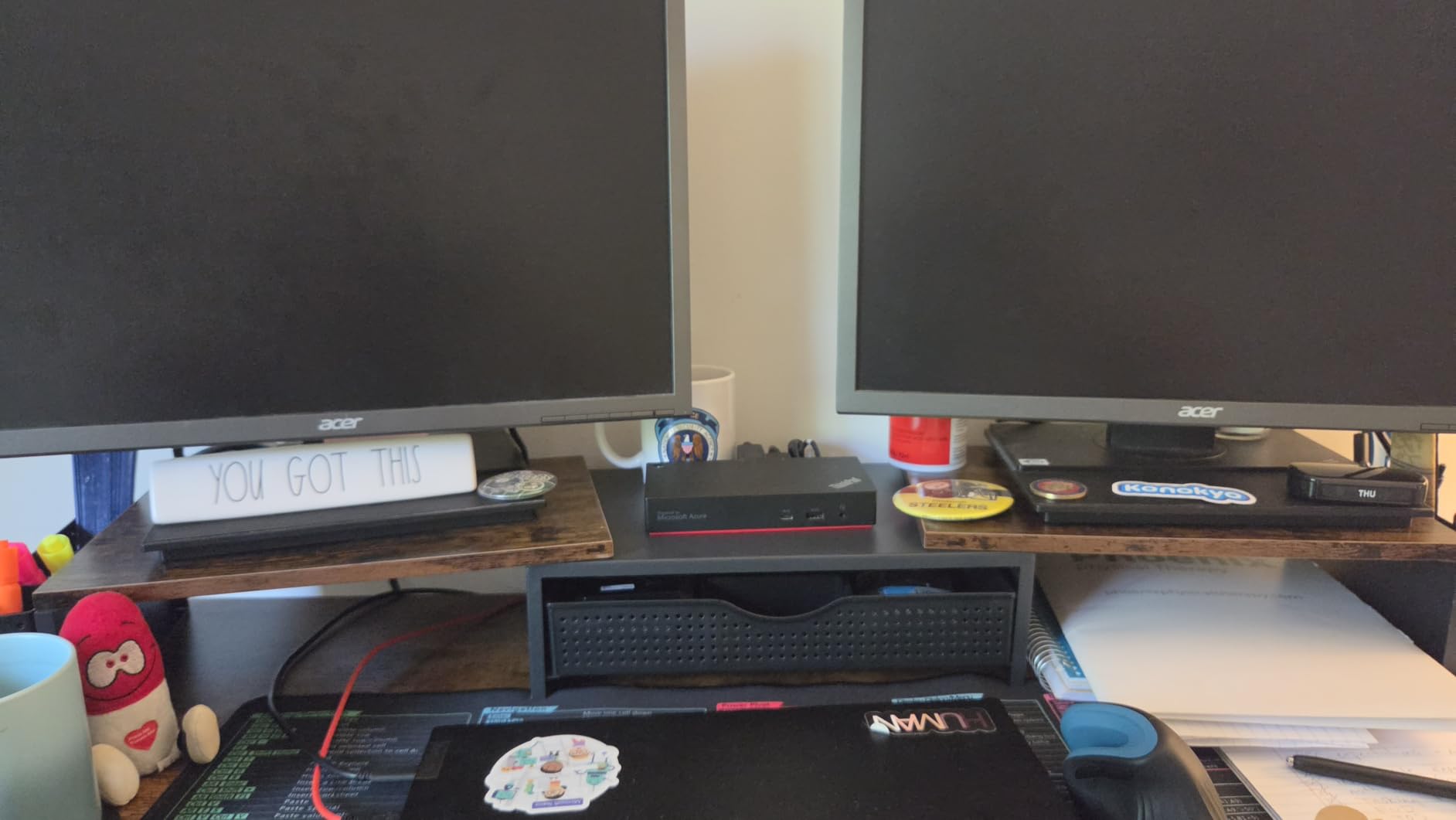 gianotter Dual Monitor Stand Riser With Drawer and 2 Pen Holders customer photo 2