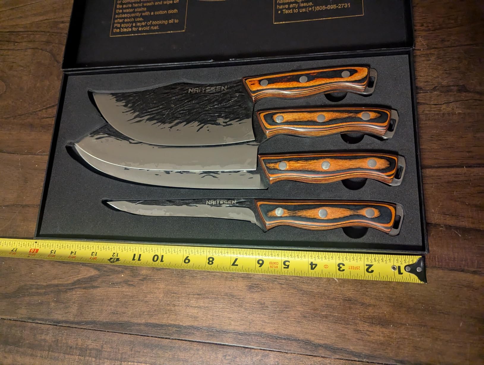4PCS Hand Forged Butcher Knife Set, Kitchen Knives Gift for Men Women customer photo 1