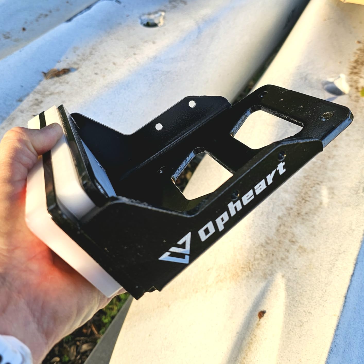 Transom Trolling Motor Mount for Kayaks,Marine Aluminium Kayak Motor Mounts, Transom Motors Mount for Kayaks with Aluminum Locking Lip, Fresh & Salt Water Compatible (Black) customer photo 2