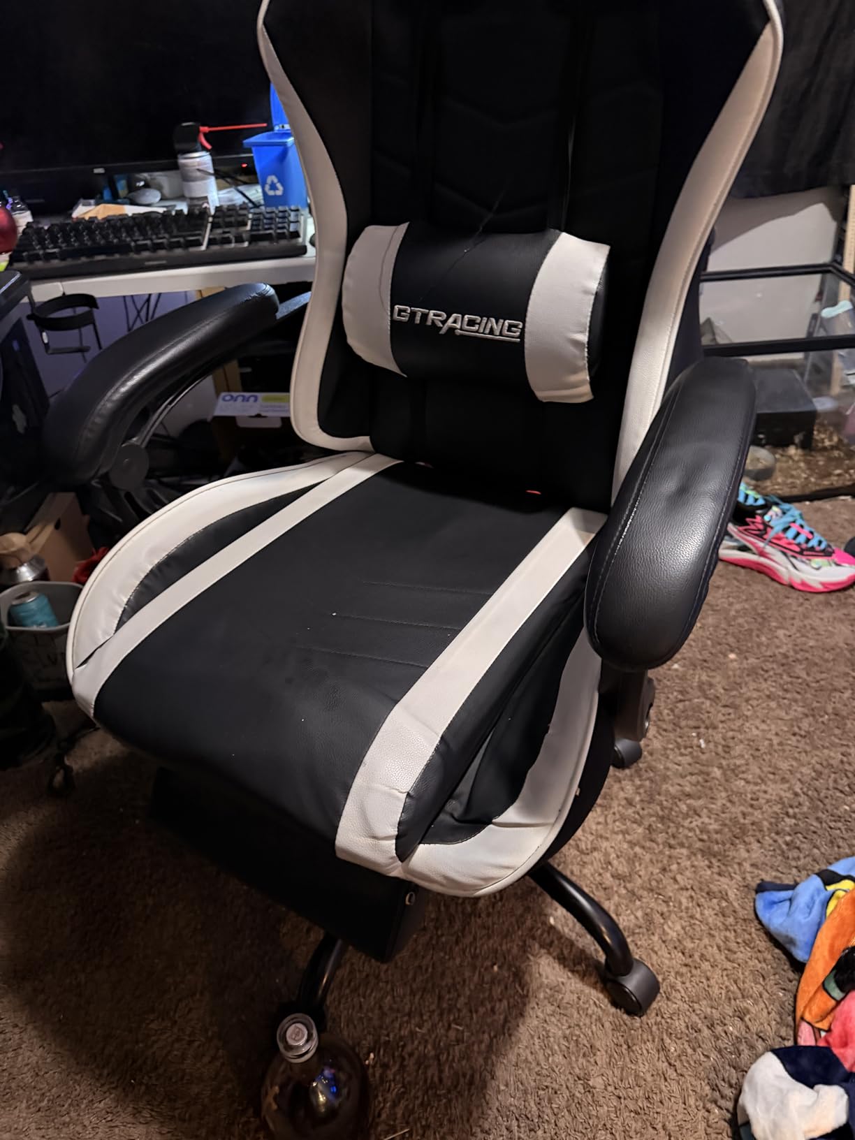 GTPLAYER Gaming Chair with Footrest, Ergonomic Computer Game Desk Chair, Reclining Gamer Chair Seat Height Adjustment, Swivel Rocker with Headrest and Lumbar (Gray) customer photo 2